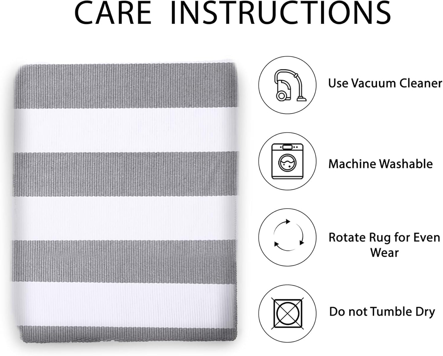 IOHOUZE Grey White Striped Rug -27.5" X 43" Front Door Mats Outdoor,Washable Rug for Front Porch Decor,Spring Summer Welcome Mats Outdoor Indoor, Doormat for Farmhouse/Entryway/Home Entrance