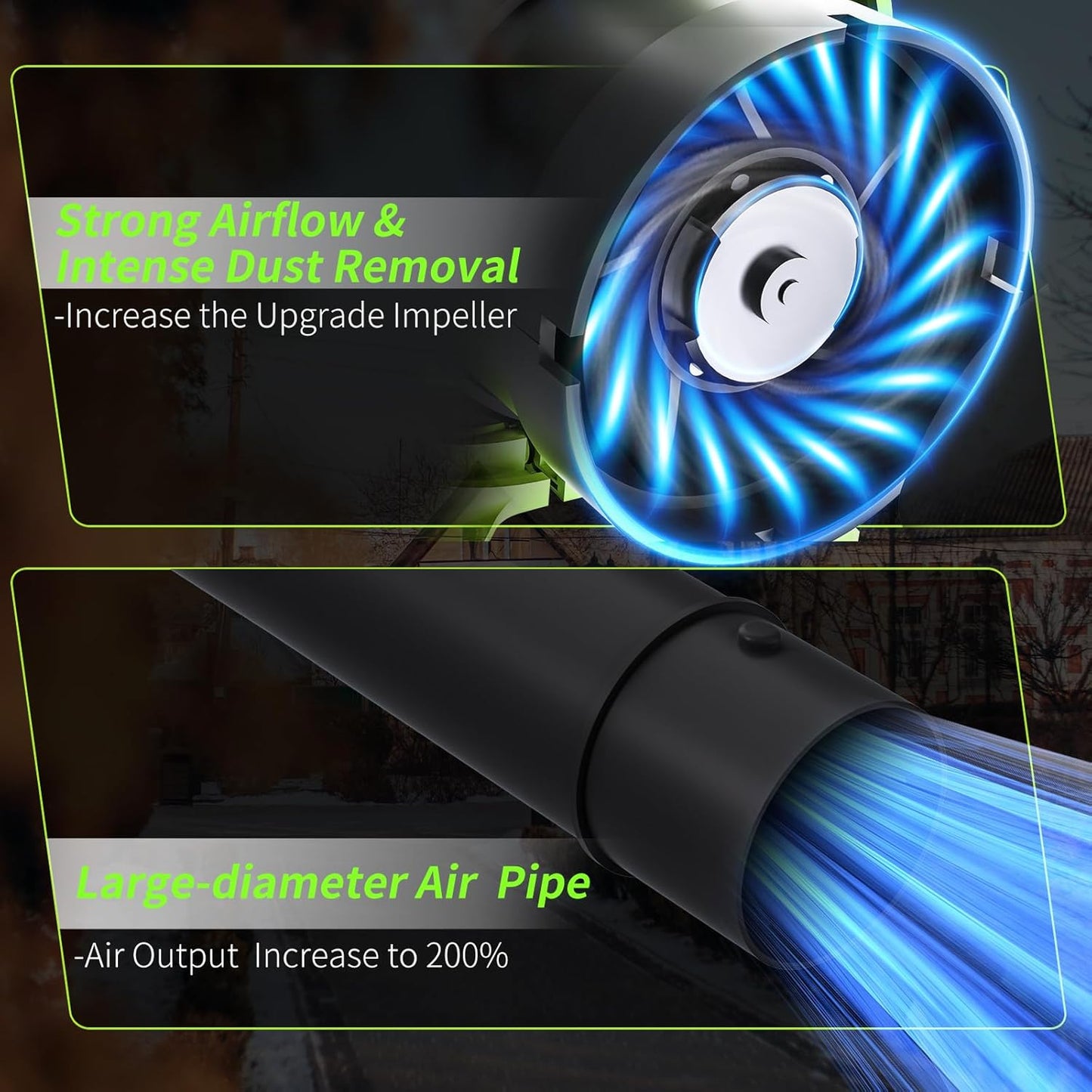 Vinid Leaf Blower Cordless, 8000mAh Longest Runtime Blower, 32,000 RPM, 710 CFM, with 2×4.0Ah Batteries & Fast Charger, Lightweight, 3 Speed Modes, for Lawn, Patio, Car, Snow