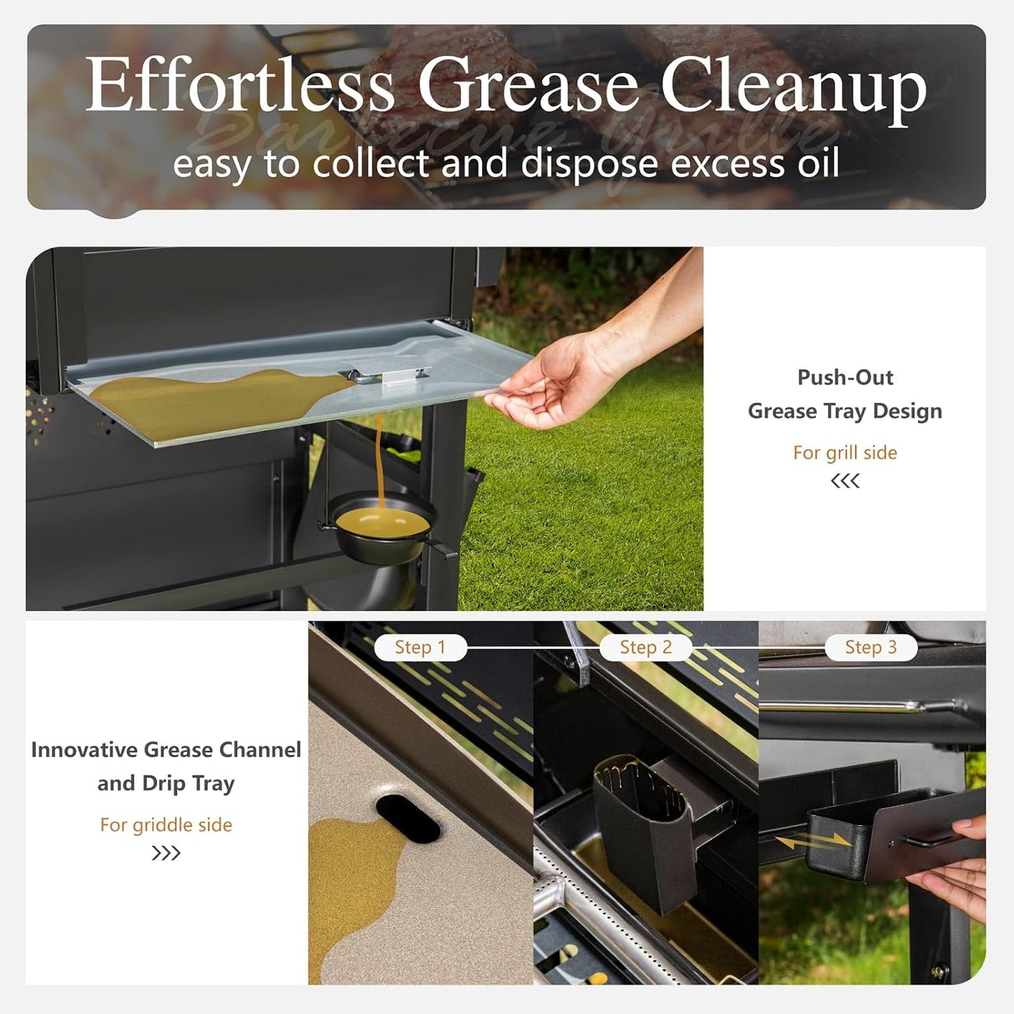 Sophia & William Propane Gas Grill and Griddle Combo with Porcelain-Enameled Cast Iron Grates, Dual Outdoor BBQ Grill with Flat Top Griddle for Barbecue, 696 SQ.IN. Cooking Area