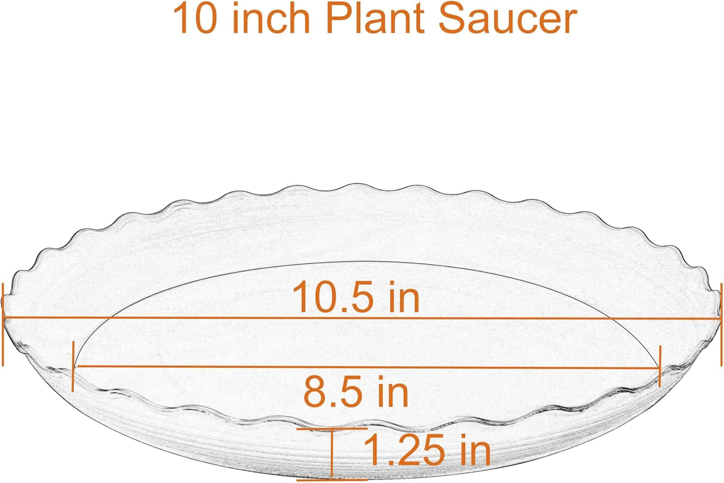 6 Pack Plant Saucer 10 inch, Heavy Duty Plastic Plant Saucers, Durable Plant Tray for Pots, Flower Saucers for Indoors, Plant Pot Saucers, Trays for Planter (Terracotta)