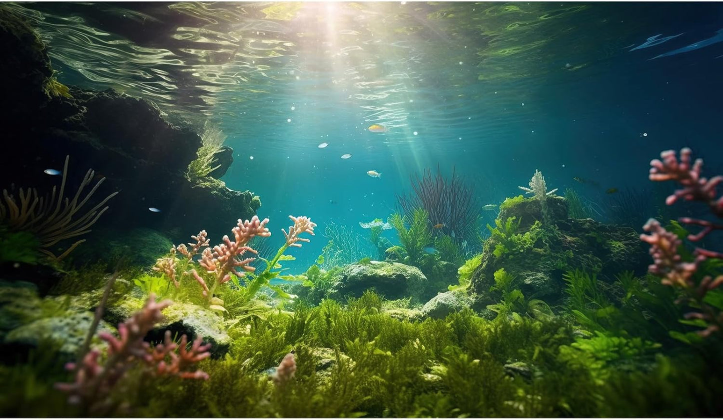 Ocean Floor Fish Tank Background Under The Sea Aquarium Background Underwater Aquatic Plants Sunray Terrarium Backgrounds Deep Sea Rock Tropical Aquarium Fish Tank Backgrounds Decors 36x24in