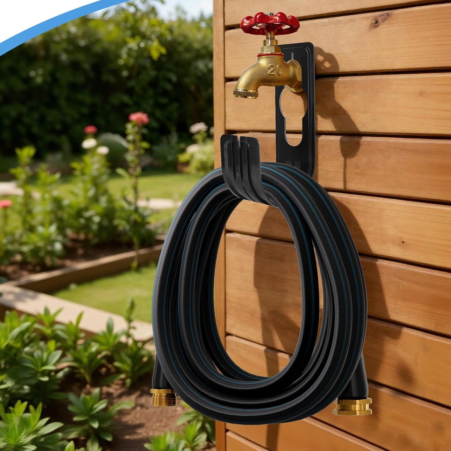 75ft Non-Expanding Garden Hose, Lightweight & Kink-Free, Flexible Heavy Duty Water Hose for Lawn, Yard, Car Washing (3/4" Solid Brass Fittings, Crush-Resistant)