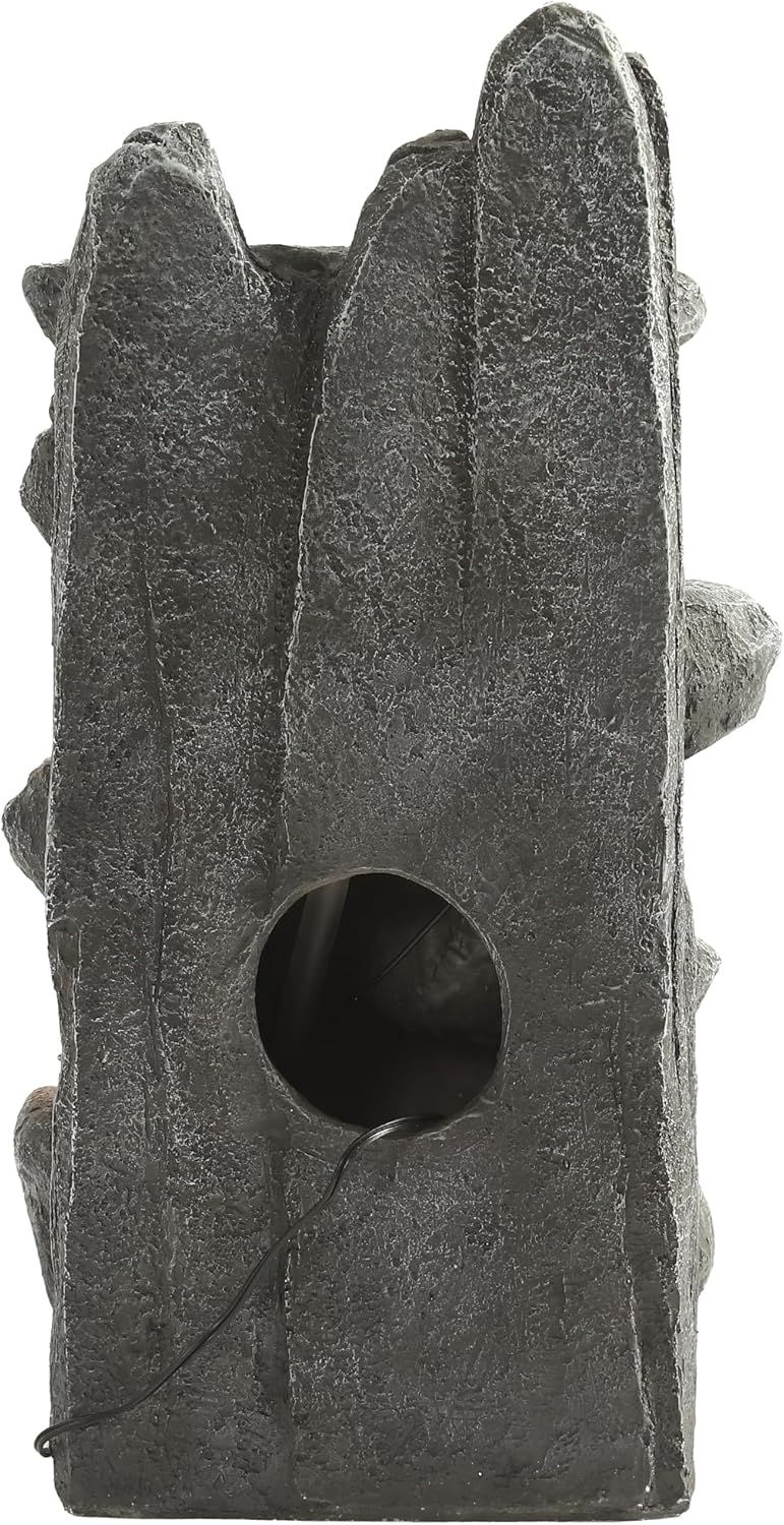 TITIMO 6-Tier Cascading Rock Water Fountain Outdoor Garden Waterfall with Lights,Fountain Indoor Decor for Garden, Patio, Backyard, Deck, Porch and Home Art Decor