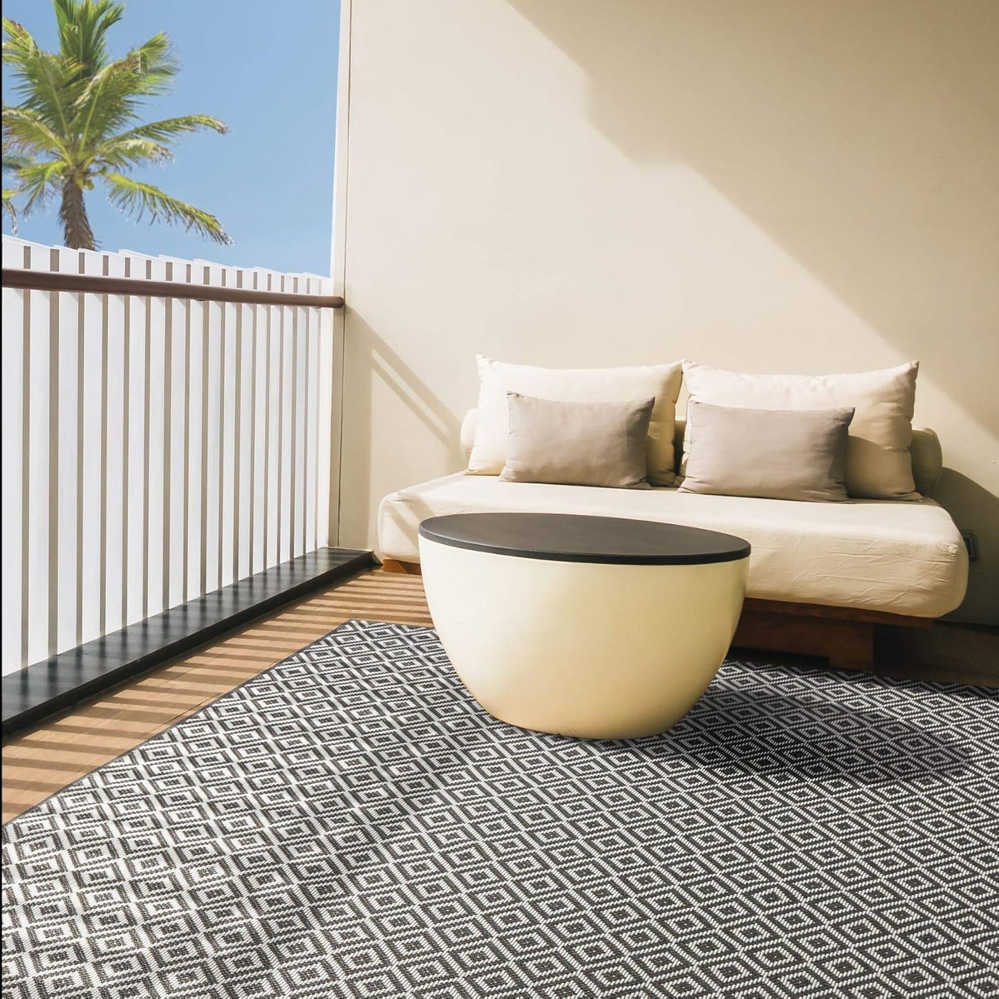 Home Dynamix Tripoli Lydia Modern Indoor/Outdoor Area Rug, Charcoal/Cream, 3'7"x5'2" Rectangle