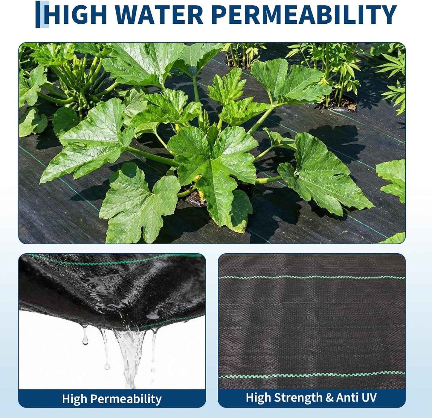 6FT x 300FT 3.2 OZ Weed Barrier Landscape Fabric, Heavy Duty Weed Control Cloth for Garden Beds and Landscaping, UV Stabilized Geotextile Under Gravel Driveway Ground Cover Weed Blocker Mat