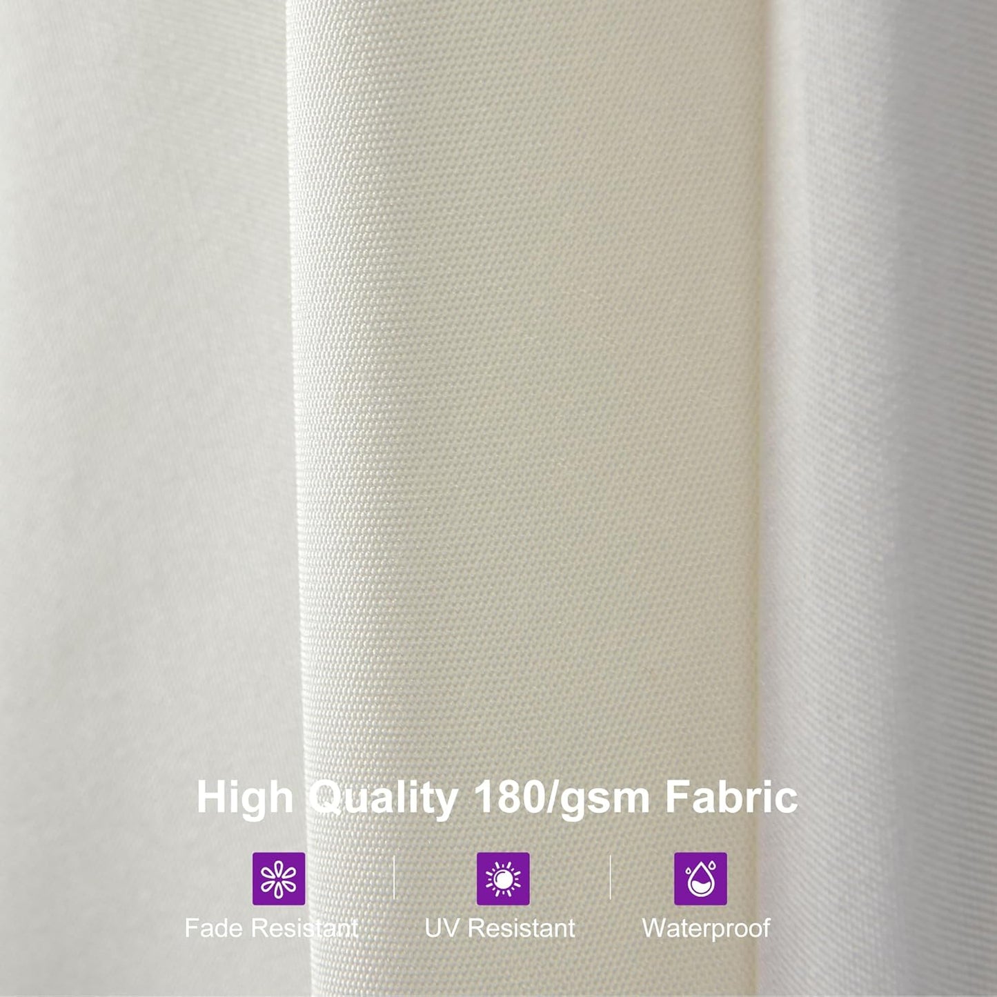 PURPLE LEAF 15ft Patio Market Umbrella with Base Included Double-Sided Rectangle Outdoor Umbrella Table Umbrella with Crank for Pool Garden Deck, Cream