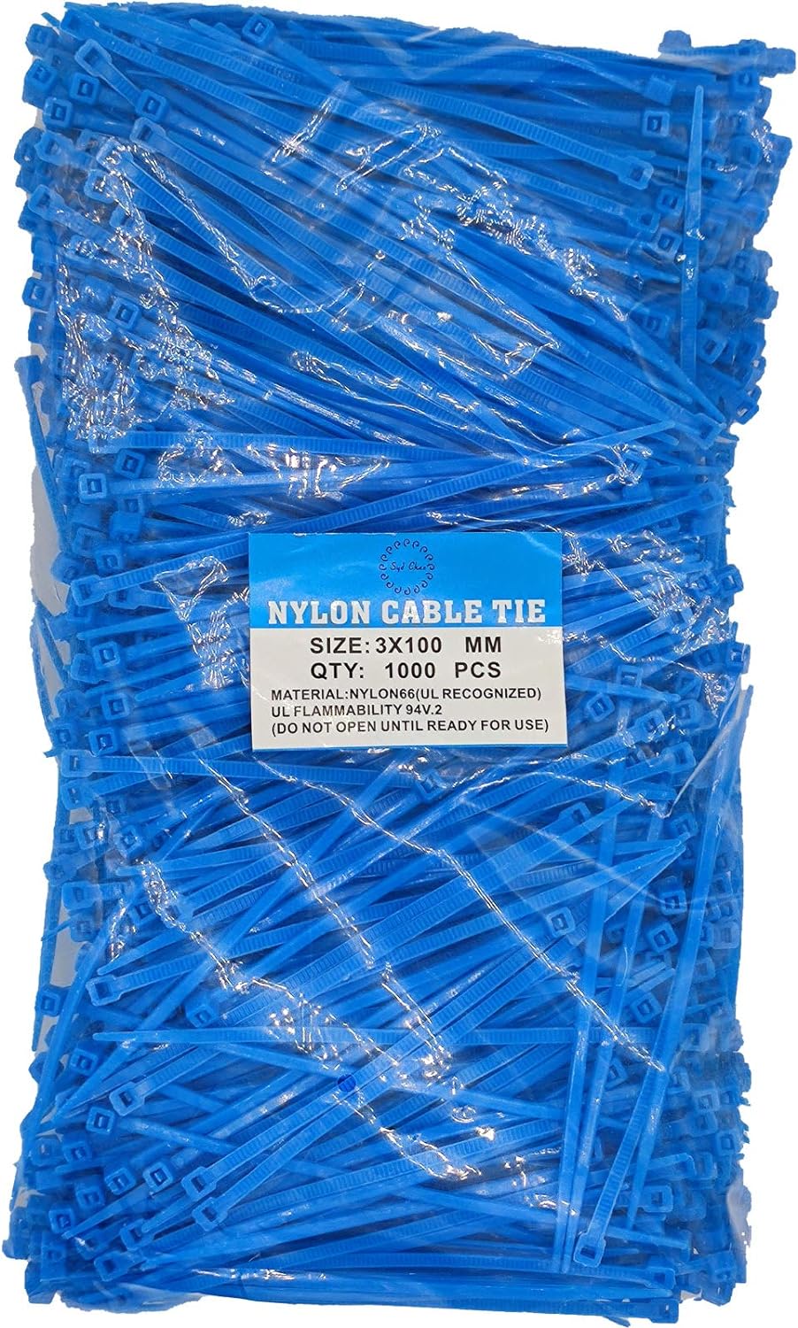 SYD 4 Inch length, 18lb Small size Self Locking Nylon Cable Zip Ties -1000 Piece (Blue)