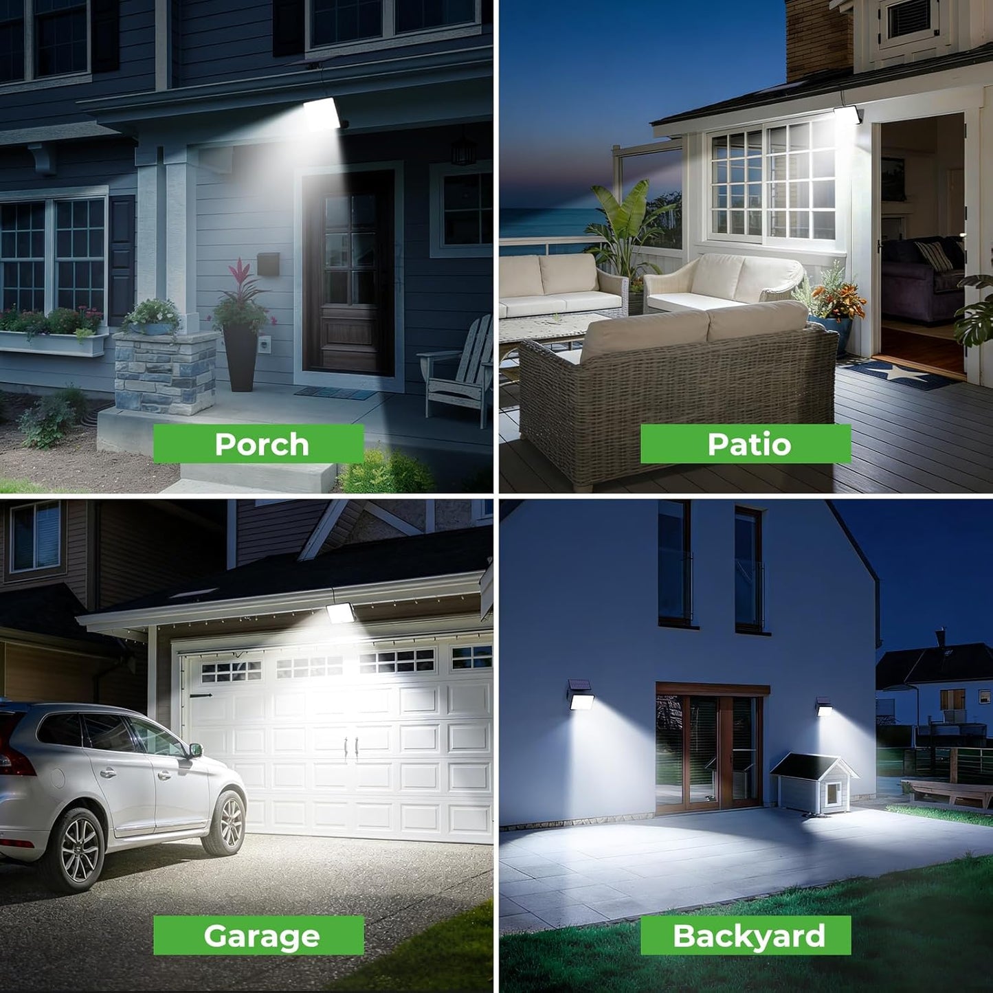 nipify 4 Pack Solar Motion Lights Outdoor, 3Modes Split Outdoor Solar Lights with Remote Control, IP65 Waterproof Powered Solar Flood Light 16ft Cable for Outside Yard Garage Garden Porch