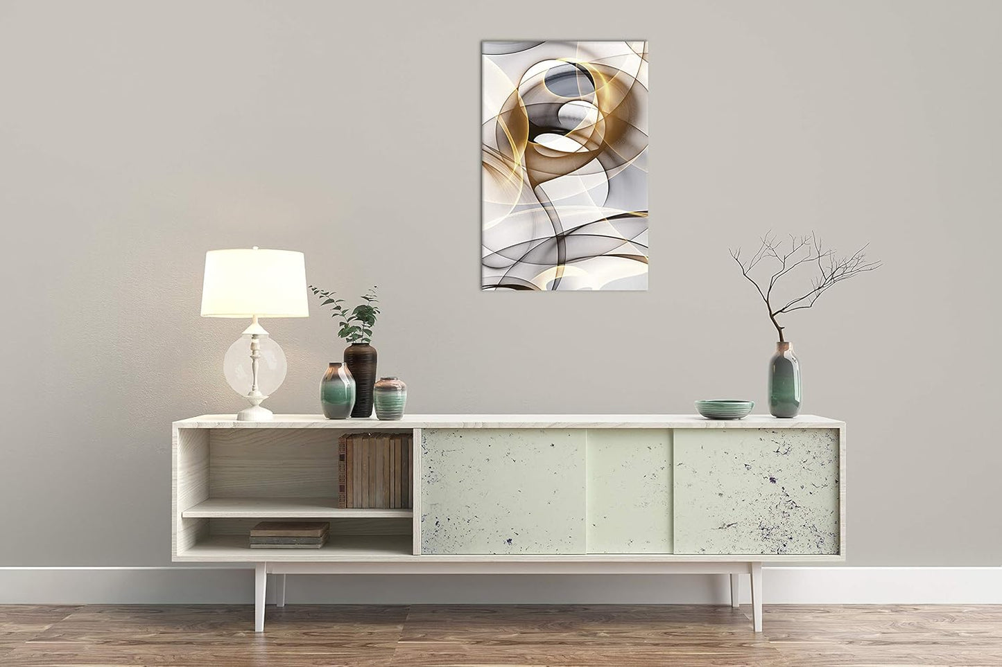 Abstract Wall Art Modern Abstract Wall Decor Gray And Gold Canvas Picture Painting Kitchen Prints Pictures for Home Living Dining Room