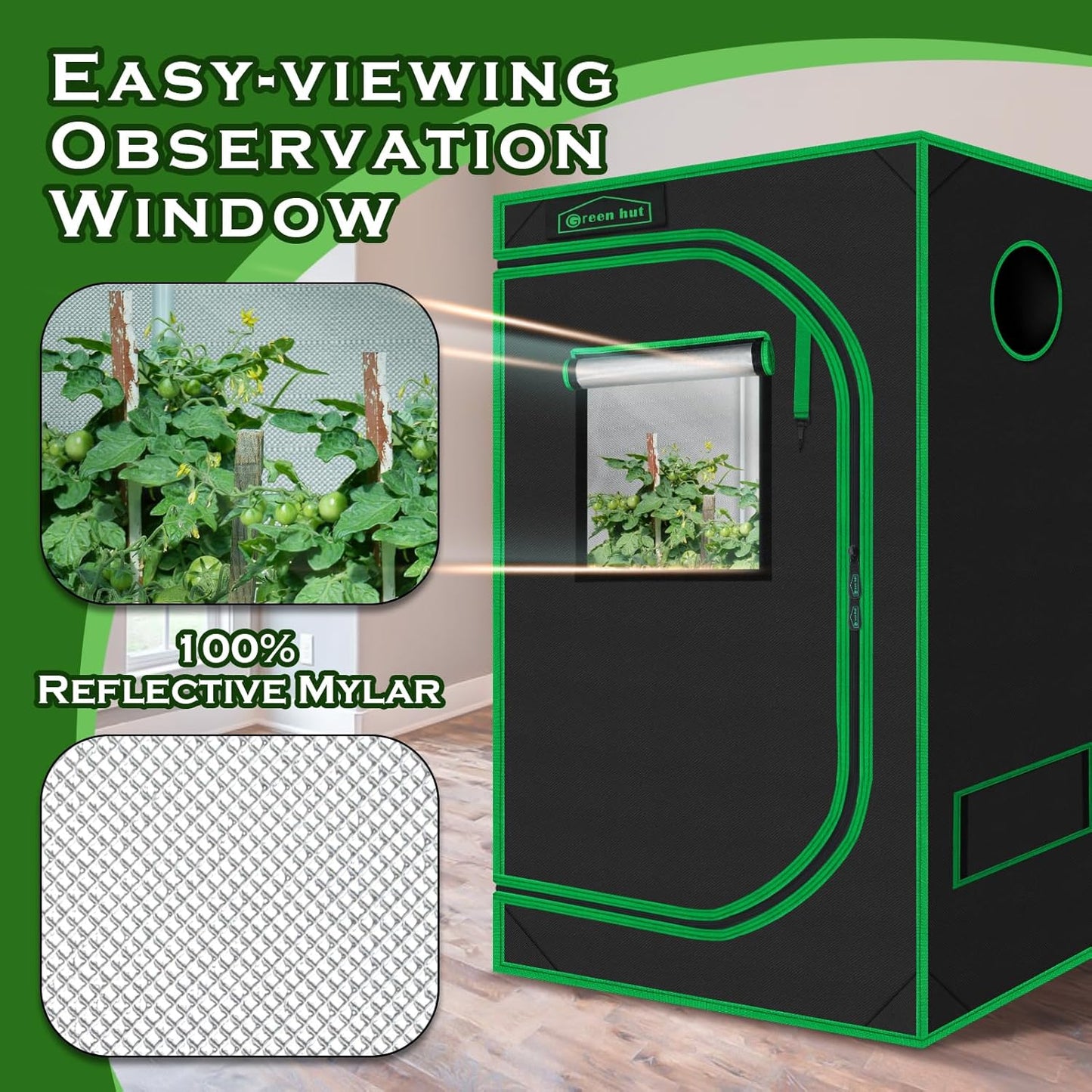 24"x36"x60"Grow Tent for Plants Mylar Hydroponic Grow Tents Indoor Grow Room for Plant Fruit Flower Veg with Removable Waterproof Floor Tray