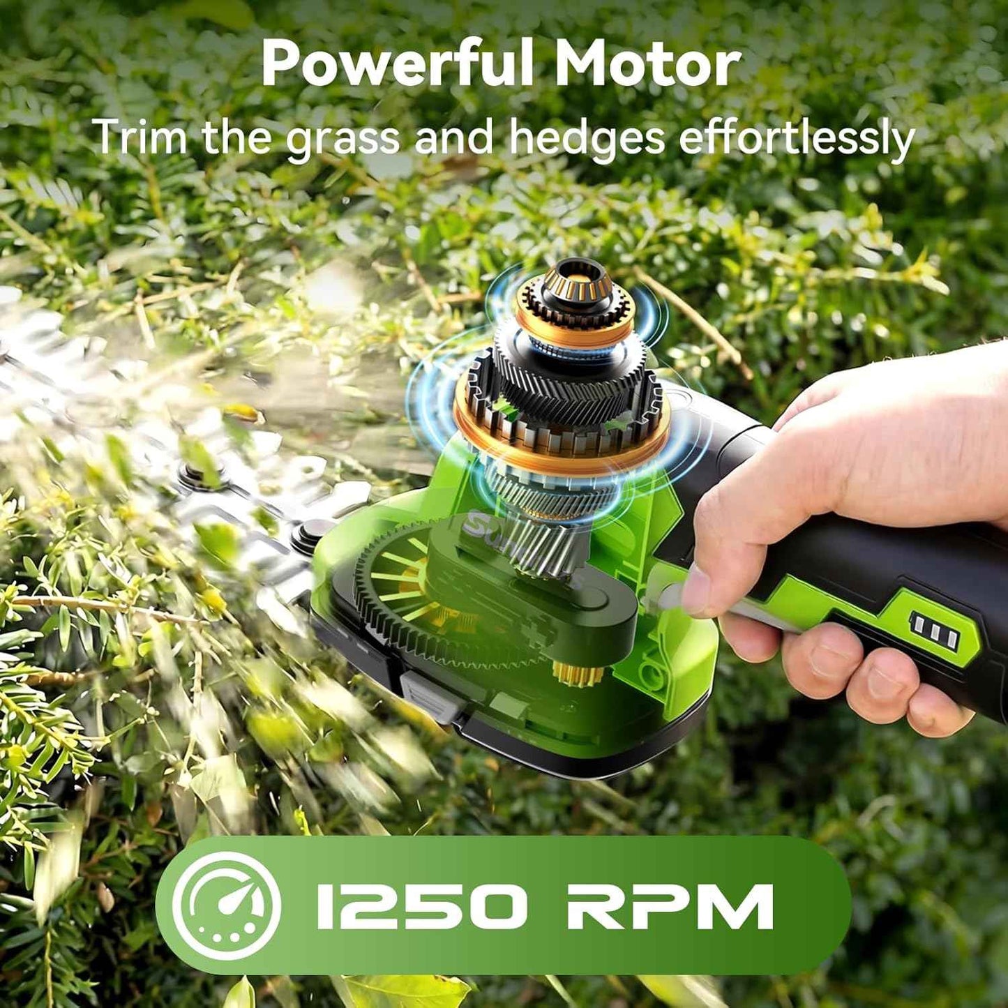 2 in 1 Hedge Trimmer Cordless, 7.2V Electric Grass Cutter Hedge Shears, Handheld Shrub Bush Trimmer, Lightweight Grass Shears, Rechargeable Yard Tool Battery and Type-C Cable, Father Day for Dad