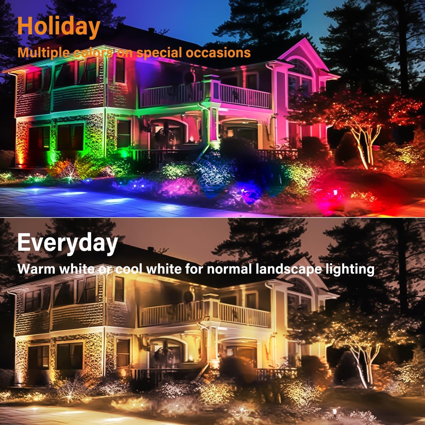 Low Voltage RGBW LED Landscape Lights Spot Lights Outdoor for Yard Garden Decor Spotlight, 12V-24V Low Voltage Landscape Lighting with 16 Color Changing and Remote IP68 Waterproof (8)