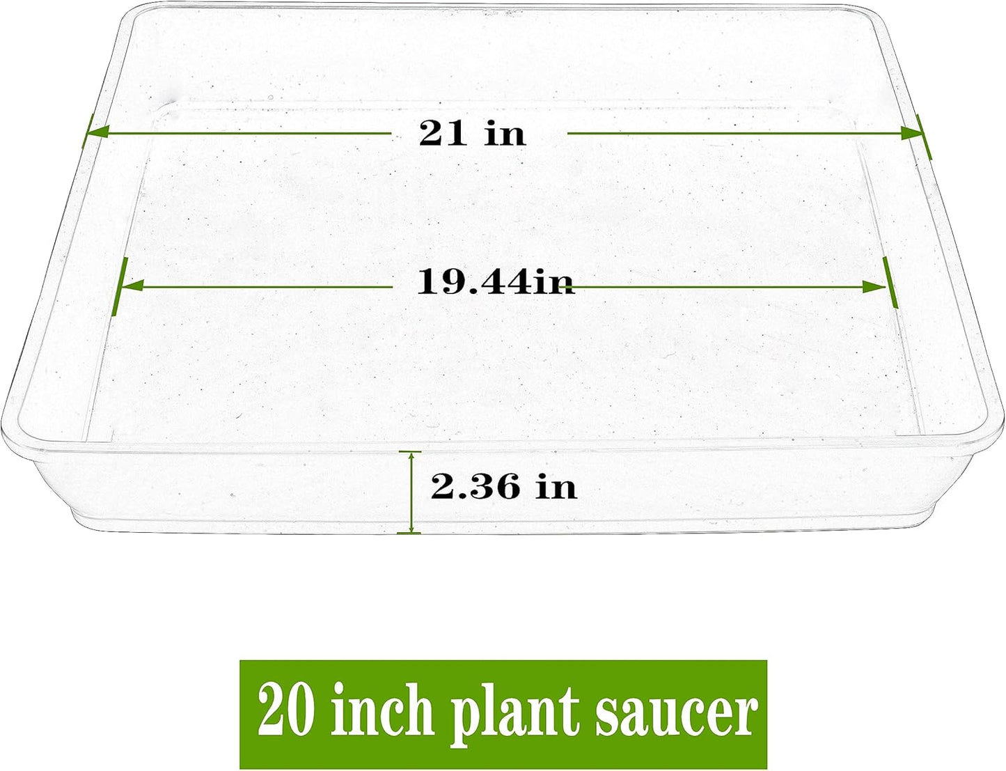 Square Plant Saucer 20 22 Inch 3 Pack, Extra Large Plant Saucer, Deep Plant Trays for Pots, Duty Plastic Plant Water Tray, Planters for Indoors and Outdoors Plants (20 inch Black)