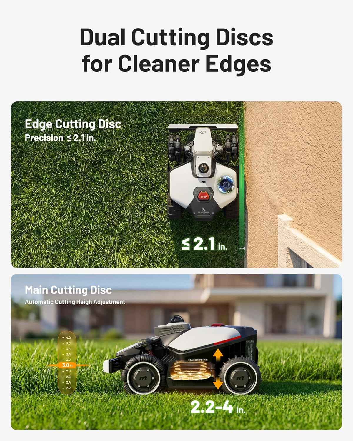 (2026 Upgrade) Mammotion LUBA mini 2 AWD 1500H Robot Lawn Mower with Garage, for 0.37 Acres, 360° LiDAR+Dual-Camera AI Vision, 80% Slope, DropMow, 20 Multi-Zone Management, Cutting Height 2.2"-4.0"