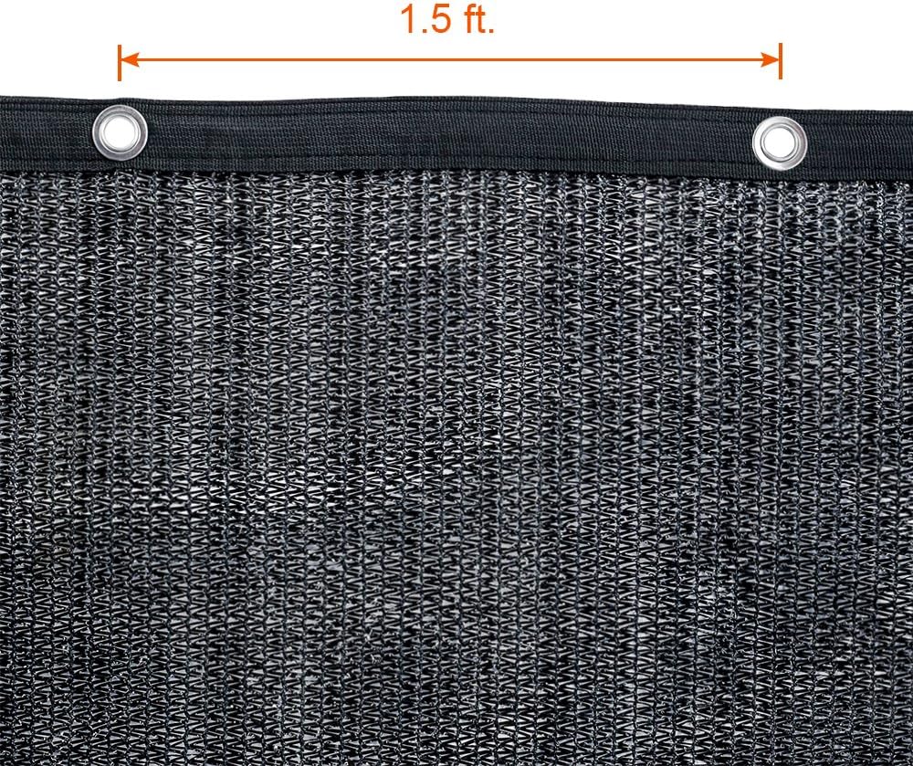 Agfabric 70% Sunblock Shade Cloth with Grommets for Garden Patio 10’ X 12’, Black