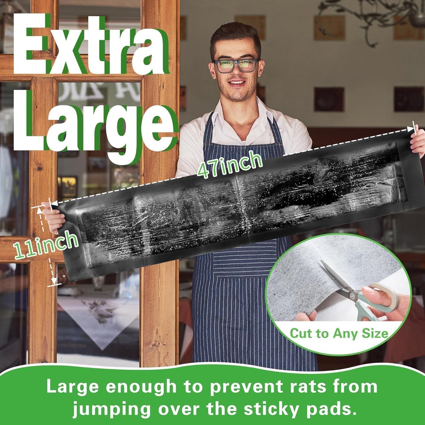 12 Pack 47 x 11 Mouse Glue Traps, Large Super Sticky Rat Glue Traps, Anti Slip and Pet Friendly, Peanut Scented Mice Sticky Board That Work for Home Indoor Outdoor Restaurant Kitchen Office