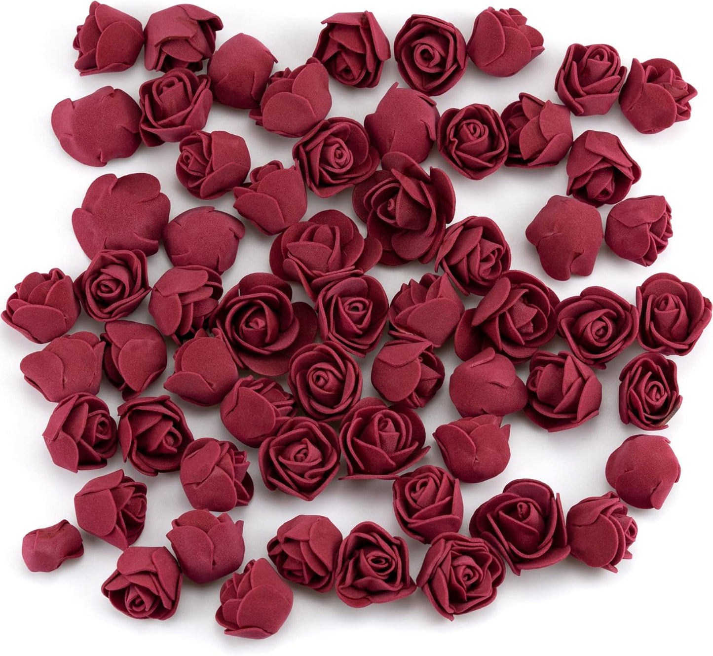 IFAMIO 100 Pcs Foam Artificial Burgundy Roses Mini Fake Flowers Mini Artificial Fake Rose Heads Artificial Floral for DIY Bouquets Party Baby Shower Home Decorations Wedding