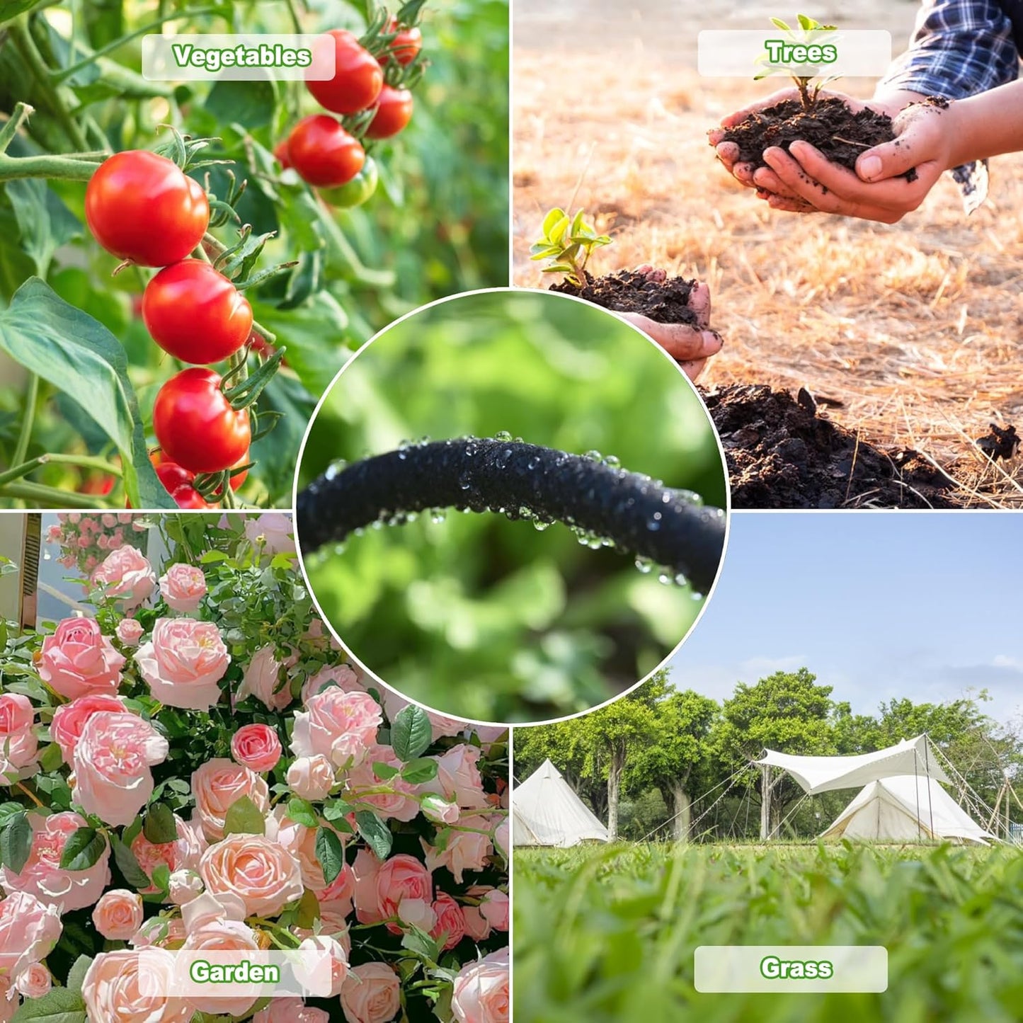 Customizable Soaker Hose System - 1/2 inch x 75ft Soaker Hose with 50ft Garden Hose, Irrigation Weeping Hose with Reinforced Fittings for Raised Garden Flower Bed, Vegetables and Shrub Plants.