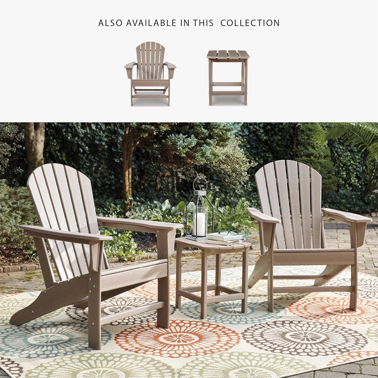 Signature Design by Ashley Sundown Treasure Outdoor Patio HDPE Weather Resistant End Table, Brown