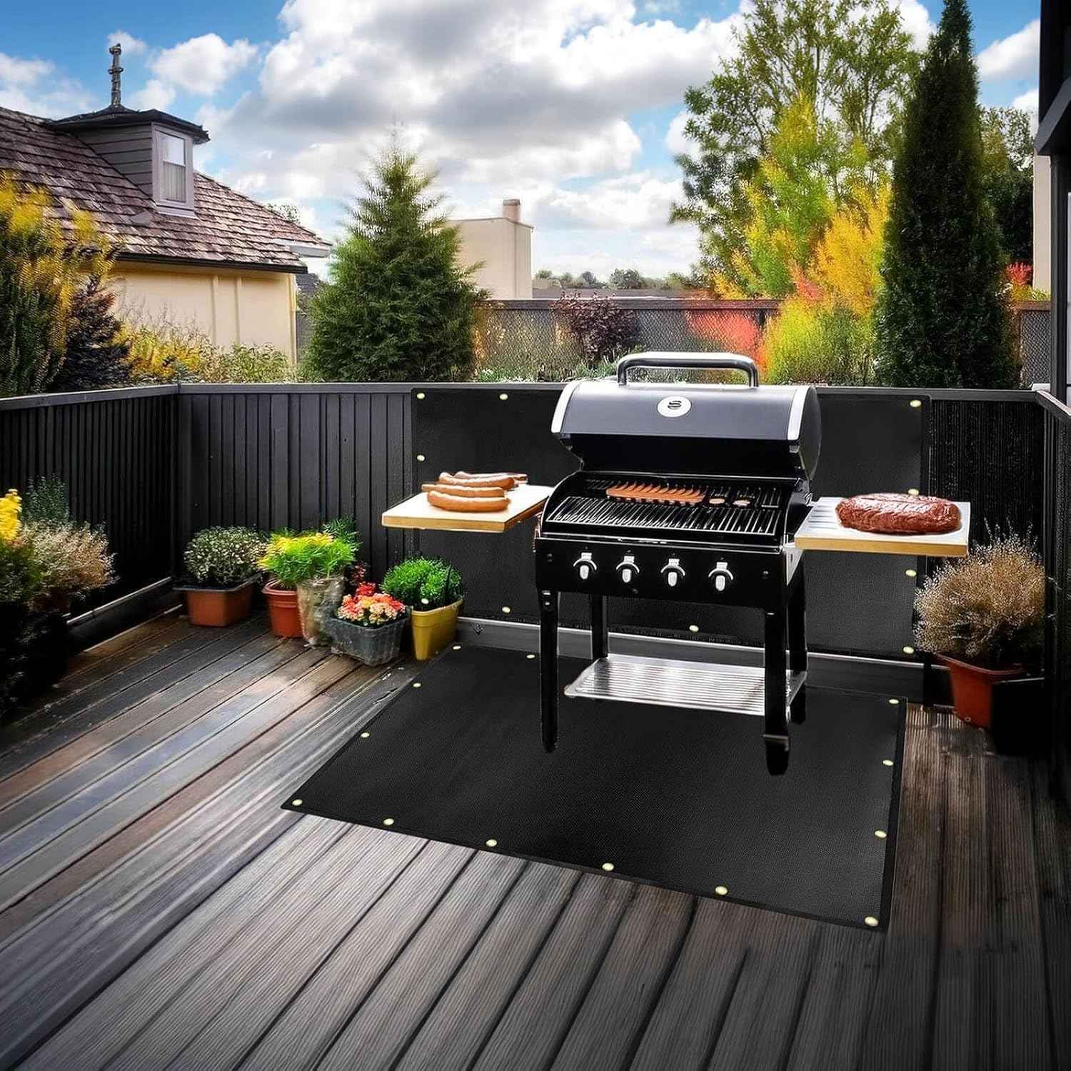 3' X 5' heat shield for the wall behind the grill, Fireproof heat shield for grill, protecting deck fence railing from grill heat, stove wall protector, BBQ Smoke，grill mats for outdoor grill