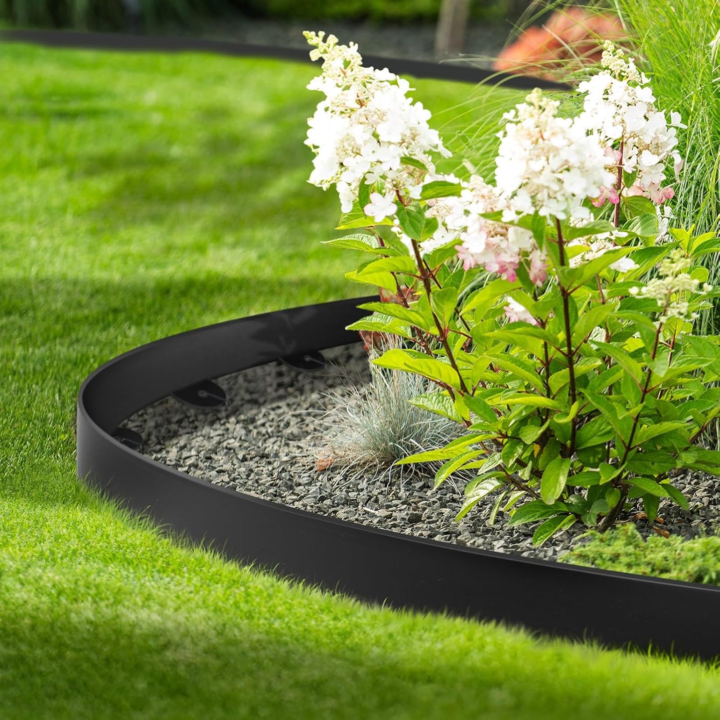 Landscape Edging, 1.5" x 20' Plastic Garden Edging with 20 Pcs Metal Spikes, Flexible Garden Border for Lawn, Landscaping, Flower Beds