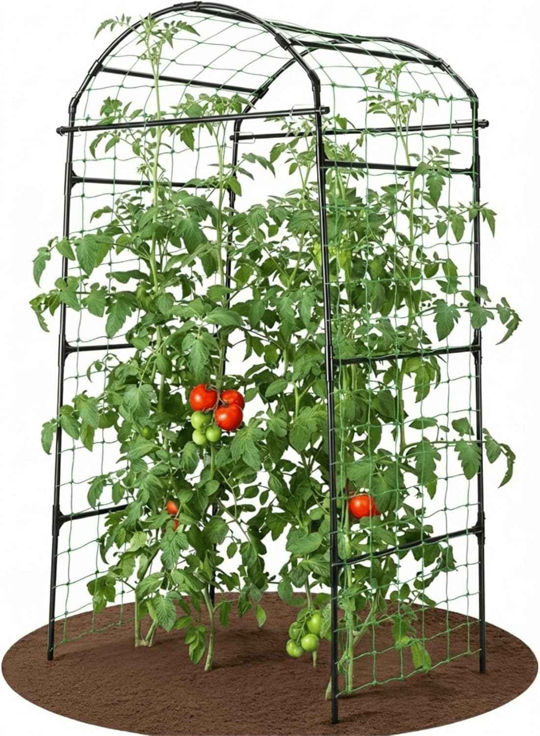 79" Garden Trellis Arch for Climbing Plants – Tall Outdoor Metal Trellis for Vegetables, Peas, Tomatoes,﻿ Cucumber Trellis Arch & Vertical Garden Climber Plant Support for Vine Plants