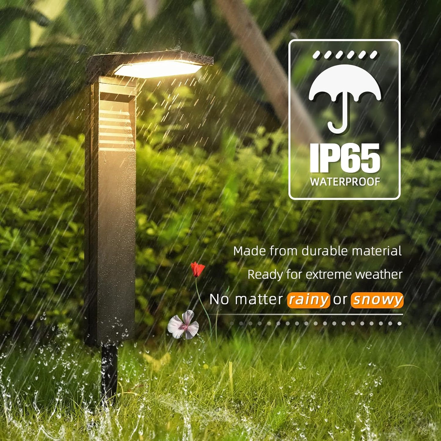 JOFIOS Solar Pathway Lights 4 Pack with Warm White and Cool White Mode, Modern Solar Path Lights Outdoor Waterproof, Perfect Solar Lights for Backyard, Lawn, Driveway, Walkway, Garden Decorative.