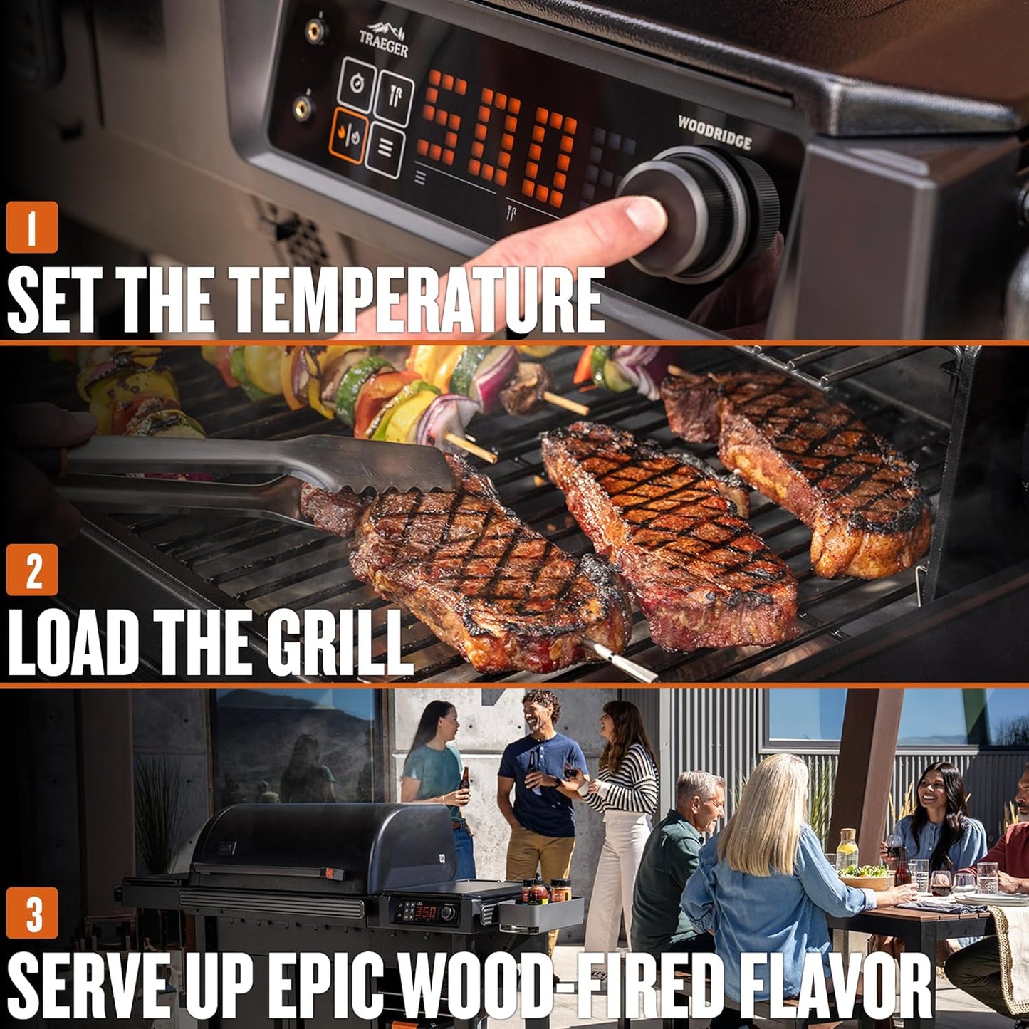 Traeger Grills Woodridge Pro Plus Electric Wood Pellet Grill and Smoker, 970 Sq. In., Folding Side Shelf, WiFIRE Technology, Super Smoke Mode, Outdoor Pellet Smoker Grill with Cabinet, Black, TFC97JLK