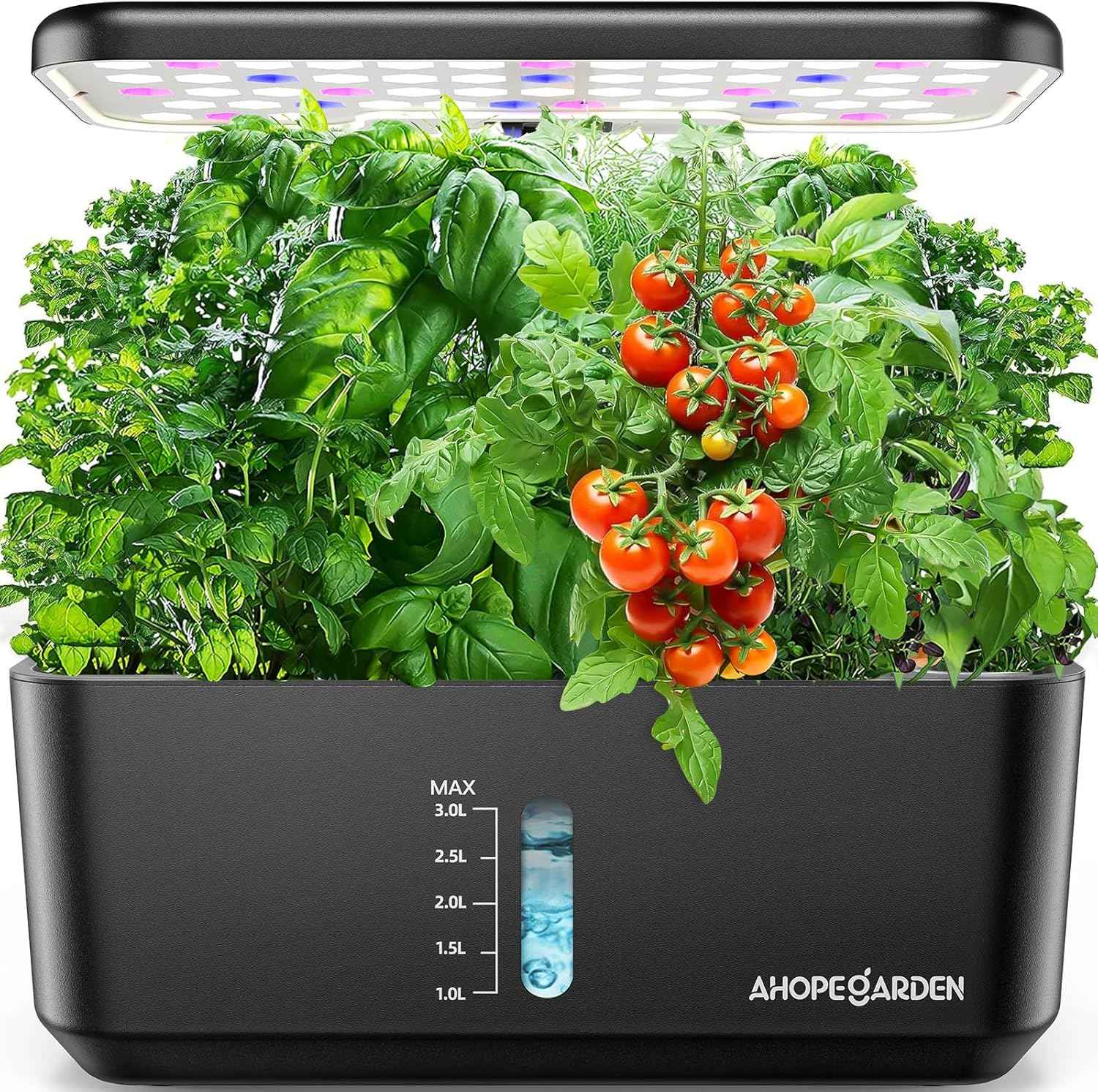 Ahopegarden Indoor Garden Hydroponics Growing System: 10 Pods Plant Germination Kit Herb Vegetable Growth Lamp Countertop with LED Grow Light - Hydrophonic Planter Grower Harvest Lettuce