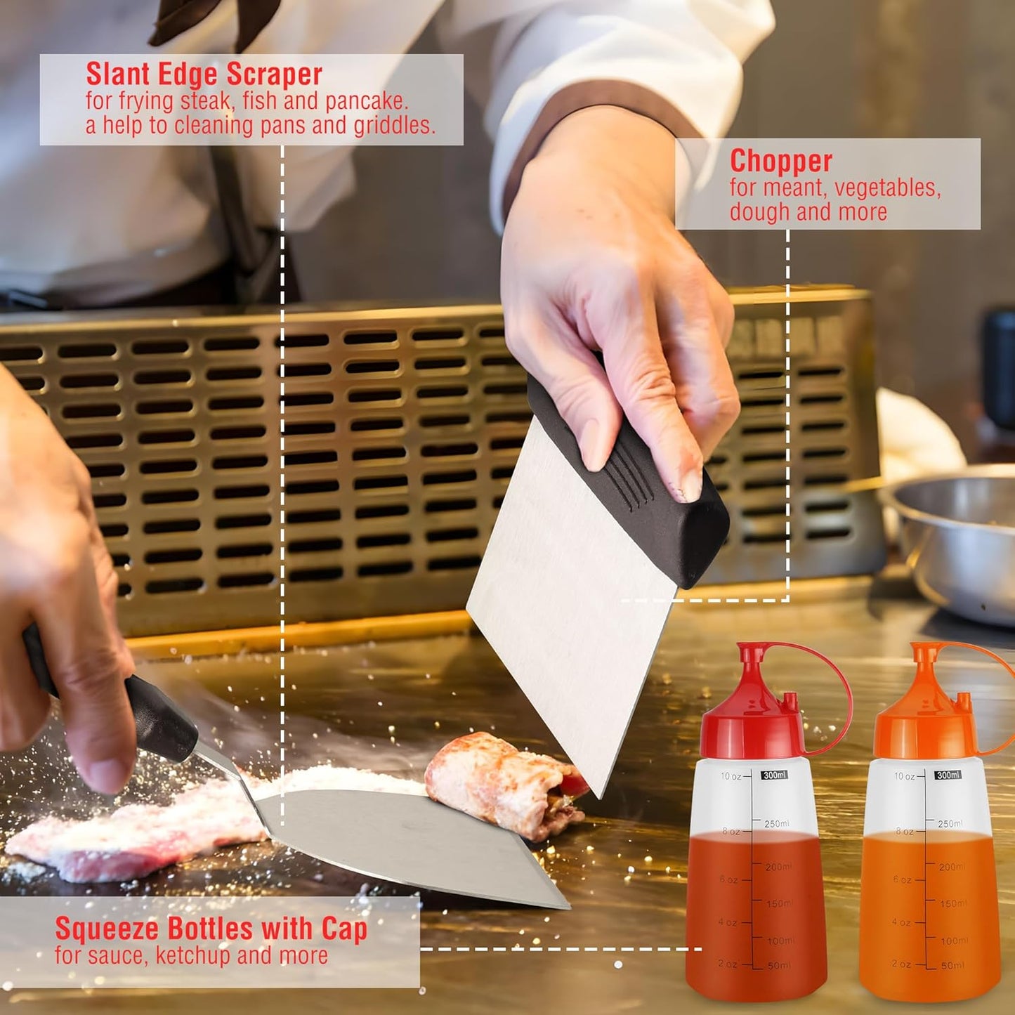 128 PCS Griddle Accessories Kit - Premium Flat Top Grill Accessories Set for Blackstone & Camp Chef, Stainless Steel BBQ Tool Utensils Gift Grilling Set for Lover Outdoor Men Women dad