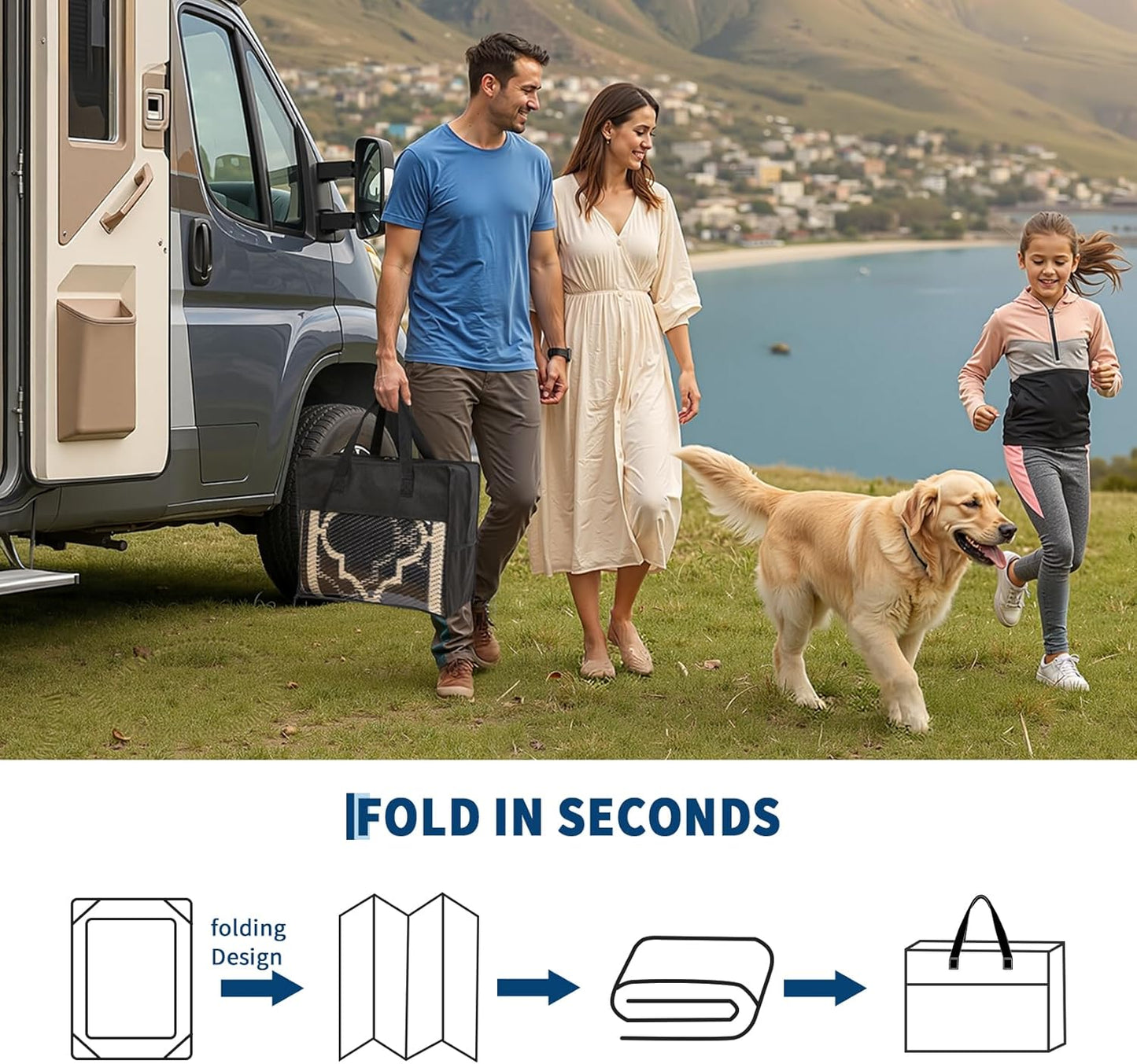 Garvee Reversible Outdoor Rug 8x10, Waterproof Outdoor Plastic Straw Rug with Interlacing Pattern, RV Mat for Picnics, Patio, Camping, Balcony, Deck, Backyard, Porch, Coffee