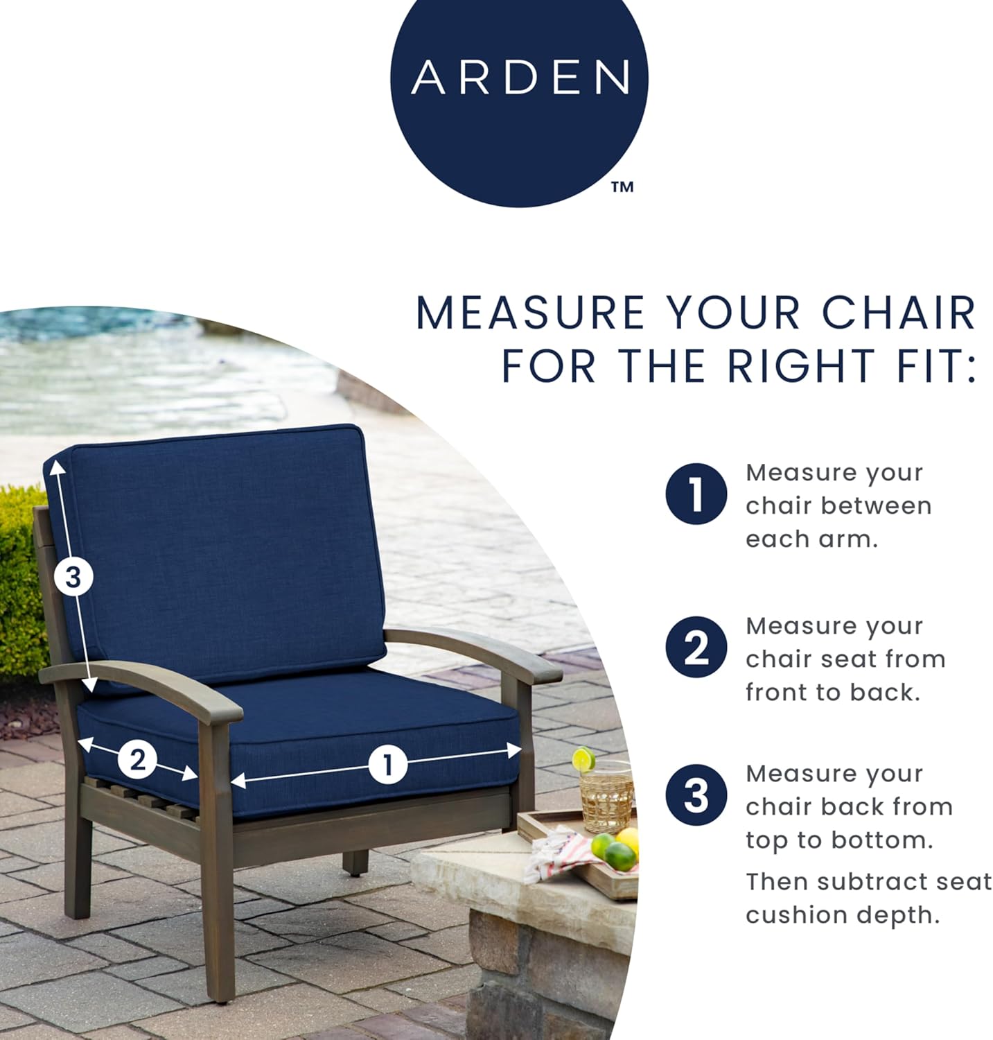 Arden Indoor/Outdoor Rocking Chair Or Wicker Chair Cushion, 2-Pack, 20 x 18, Water Repellent, Rain Proof, Fade Resistant Cushion for Rocking Or Rounded Back Chair Tan Leala