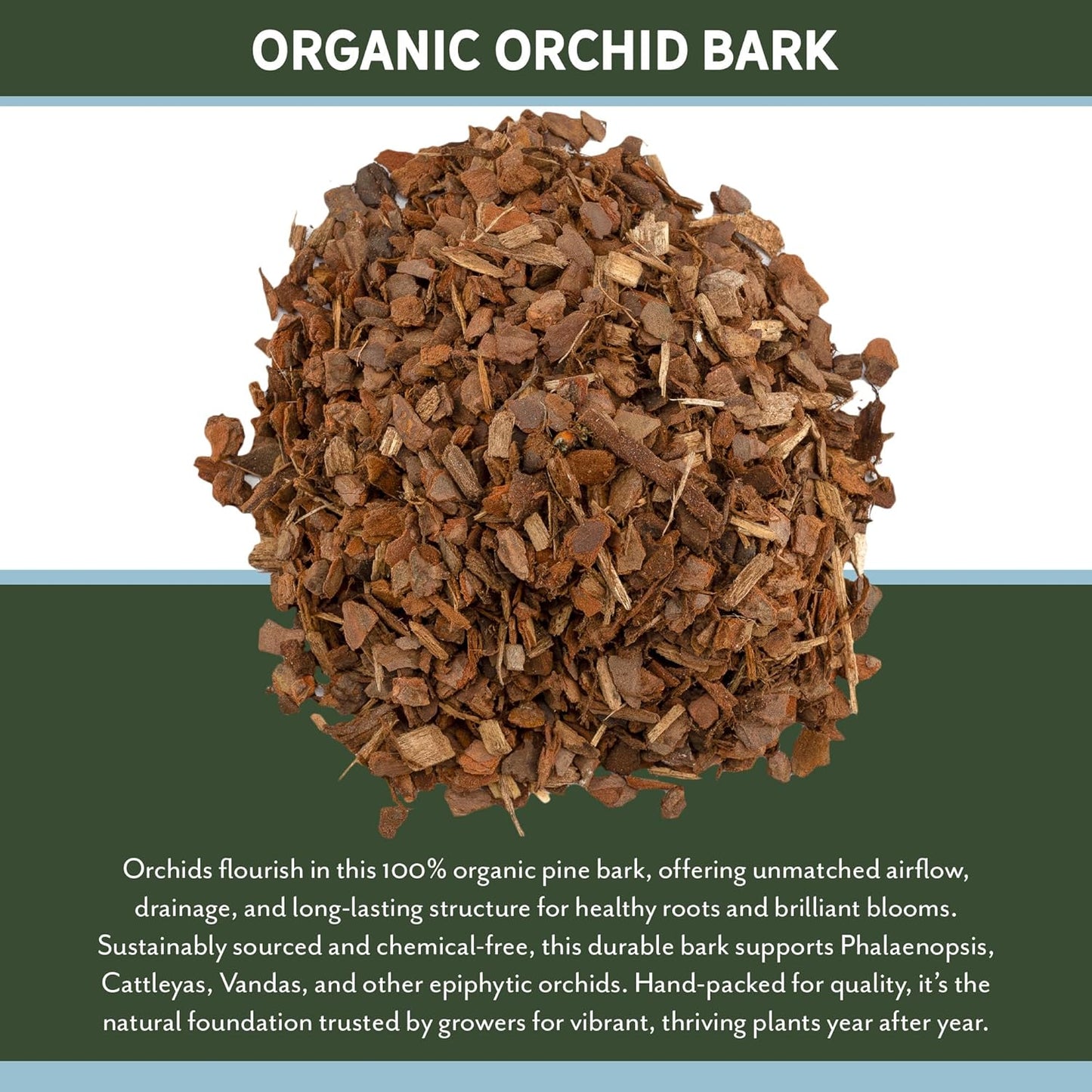 100% Organic Material All Natural Orchid Bark (4 Quarts), USA Sourced and Produced Orchid Bark Potting Mix, Orchid Potting Bark Bulk