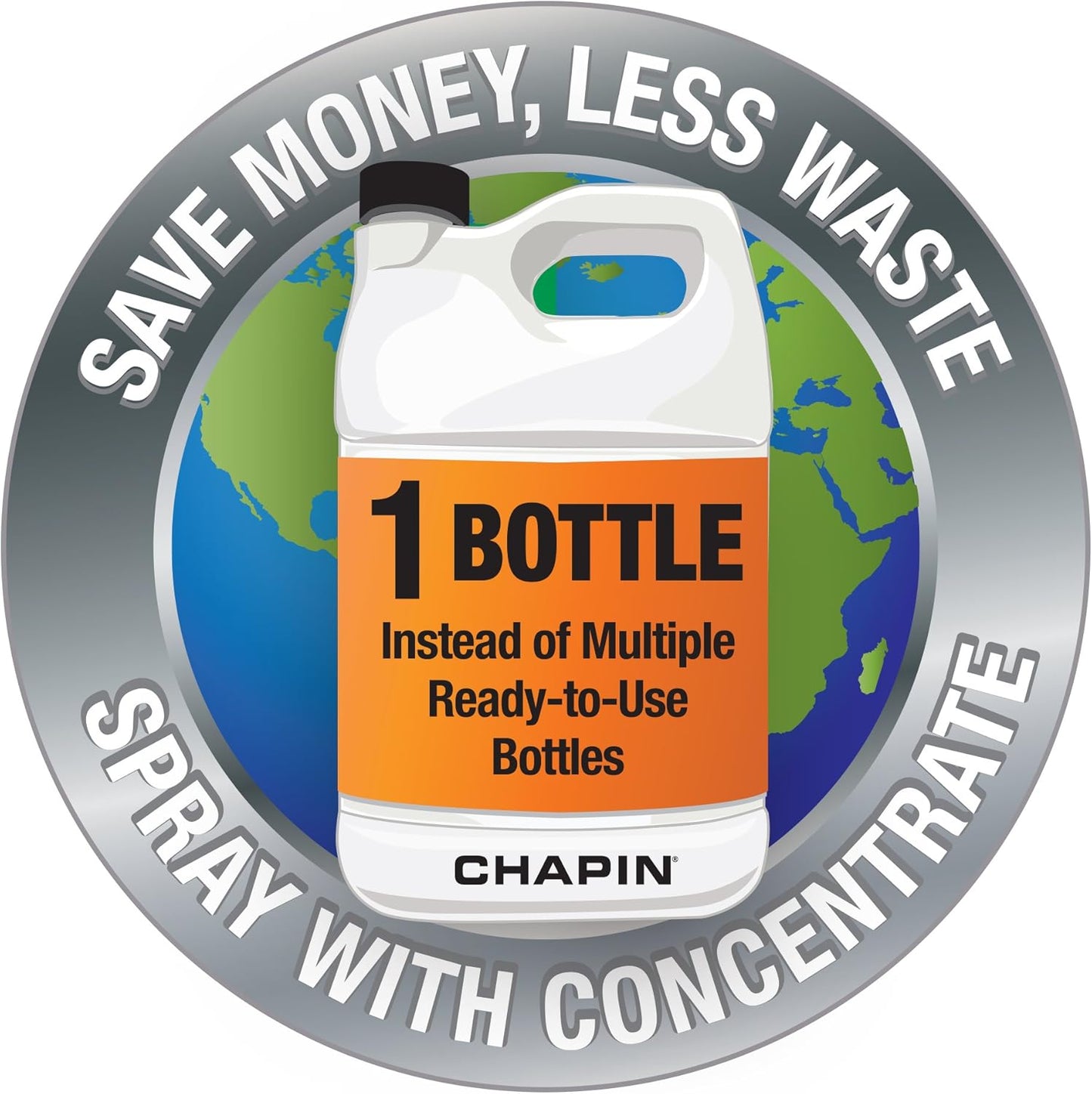 Chapin G362 Made in The USA 16 Ounce Professional Lawn and Garden Hose-End Sprayer with 16 Mixing Ratios, Brass Mixing Head Backflow Prevention, Translucent White