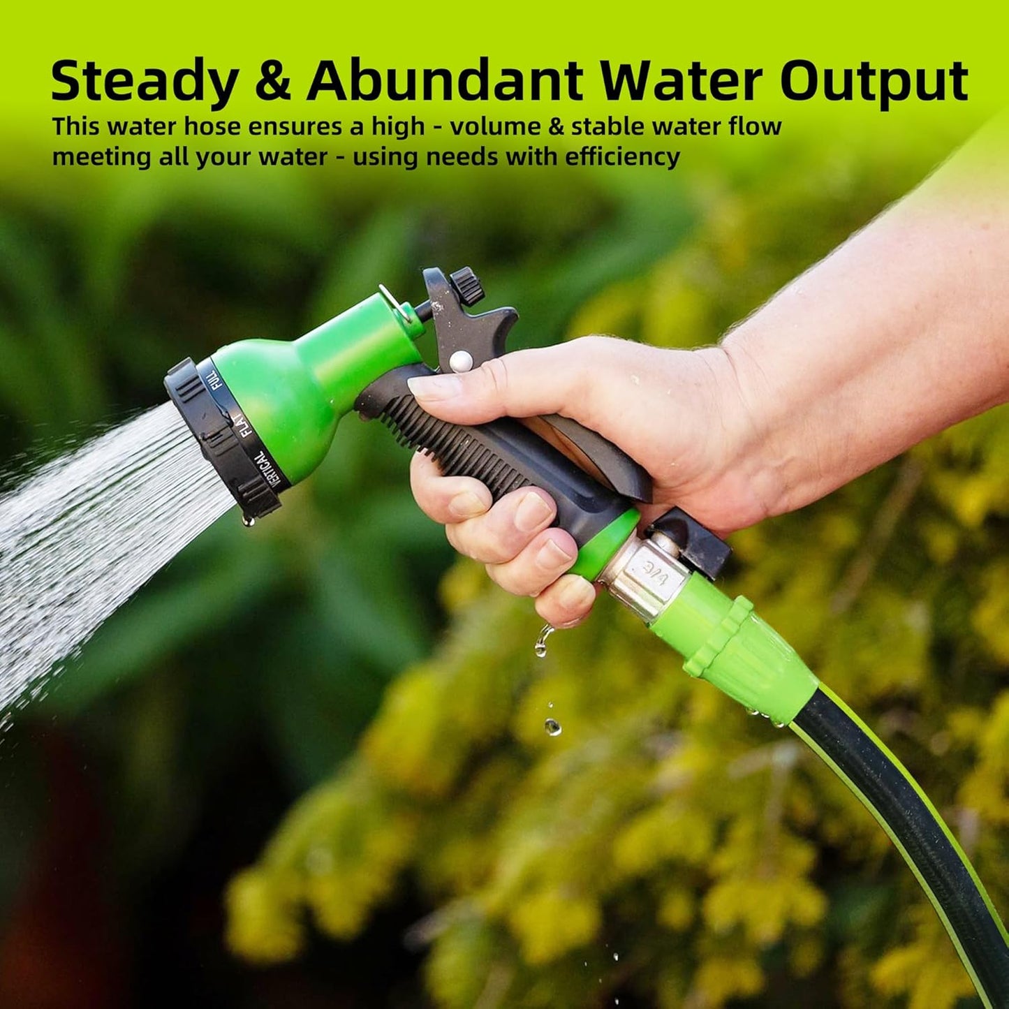 Worth Leader Short Garden Hose 3/4 in. x 2 ft. -No Kink, Flexible, Leakproof, Male to Female Fittings -Heavy Duty Durable PVC Lightweight Water Pipe with Brass Aluminum Ends for Household & Commercial