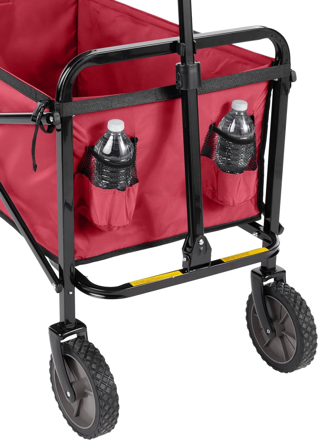 Amazon Basics Collapsible Folding Heavy Duty Utility Wagon for Outdoor Sports, 265 pounds Weight Capacity, Camping, Garden, and Shopping, 27.6 x 40.9 x 20 inches, Red
