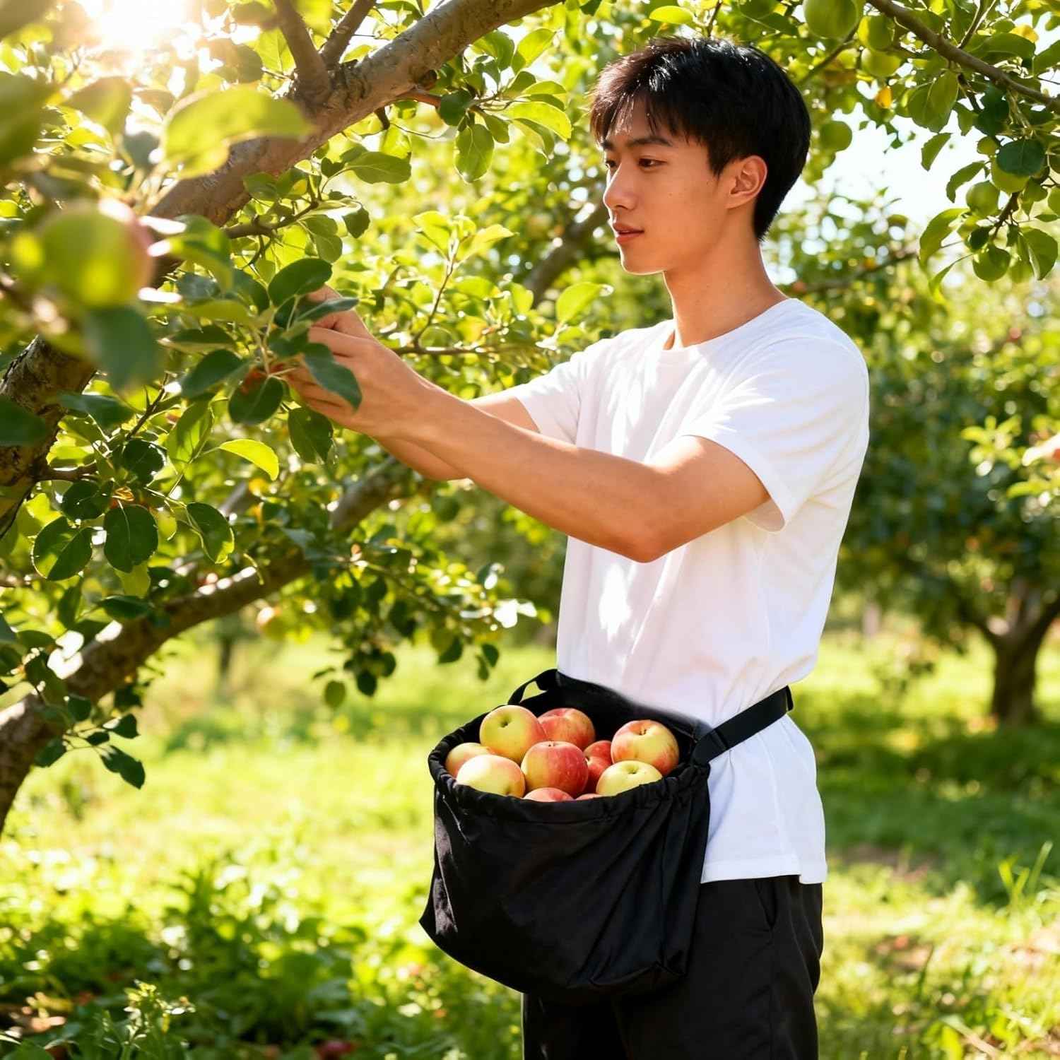Garden Harvest Apron Heavy Duty Fruit Picking Pouch Vegetable Gathering Bag Farming Waist Pouch Canvas Tool Apron