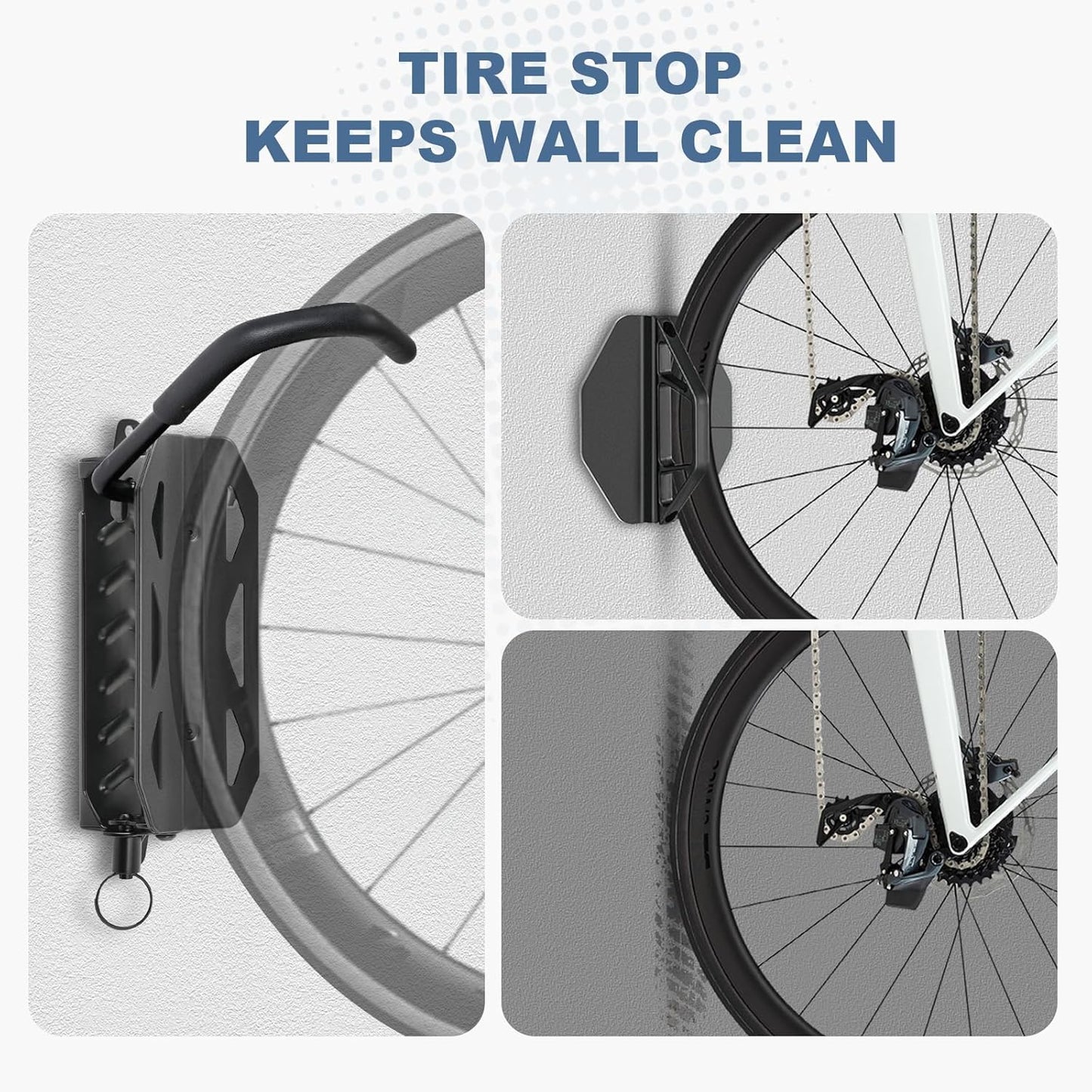 QAQ Swivel Bike Wall Mount, Vertical Bike Rack Garage Holds Up to 66lbs, Bike Hooks for Garage Space-Saving, Easy to Install - 2 Pack