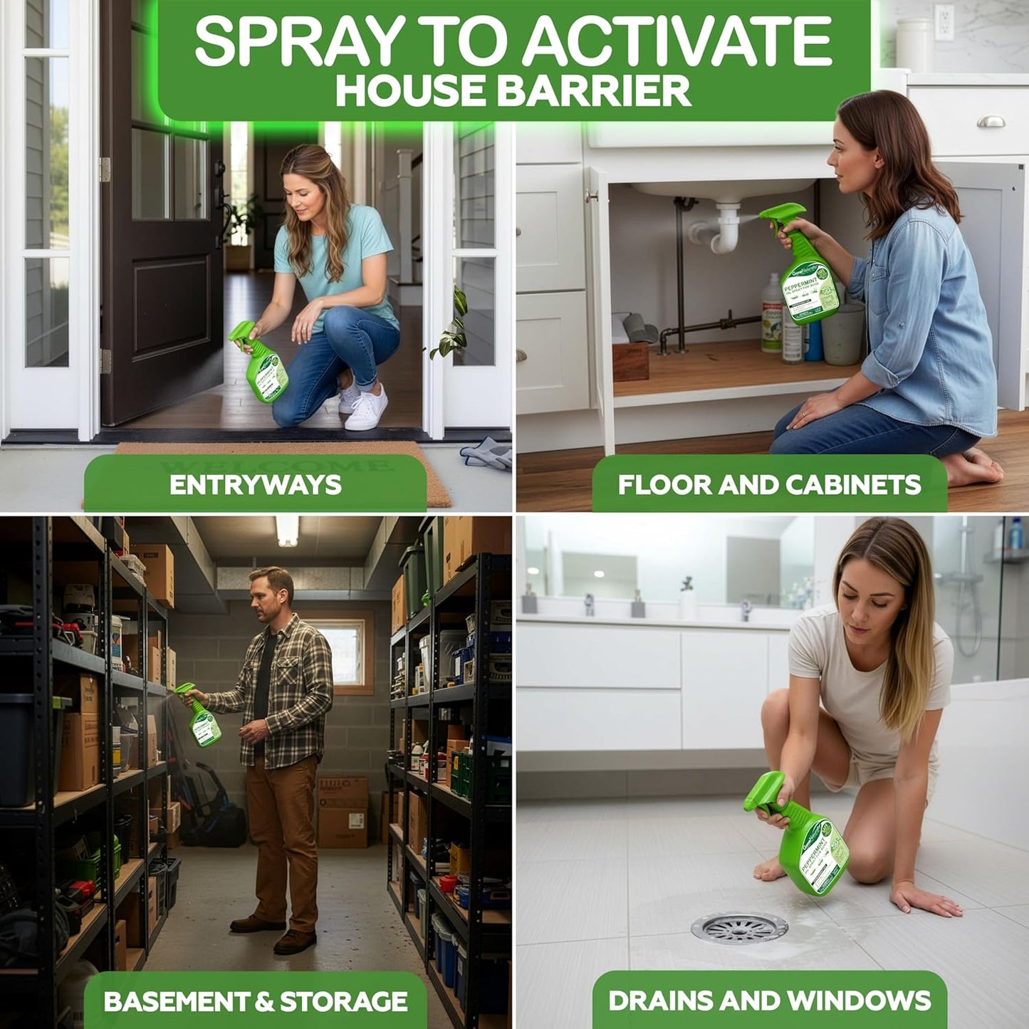 Peppermint Oil Spray for Bugs– Extra Strong Insect Repellent & Bug Spray for Home– Kills & Repels Ants, Roaches, Spiders & More– Safe Around Kids & Pets– Indoor & Outdoor Use (16oz)