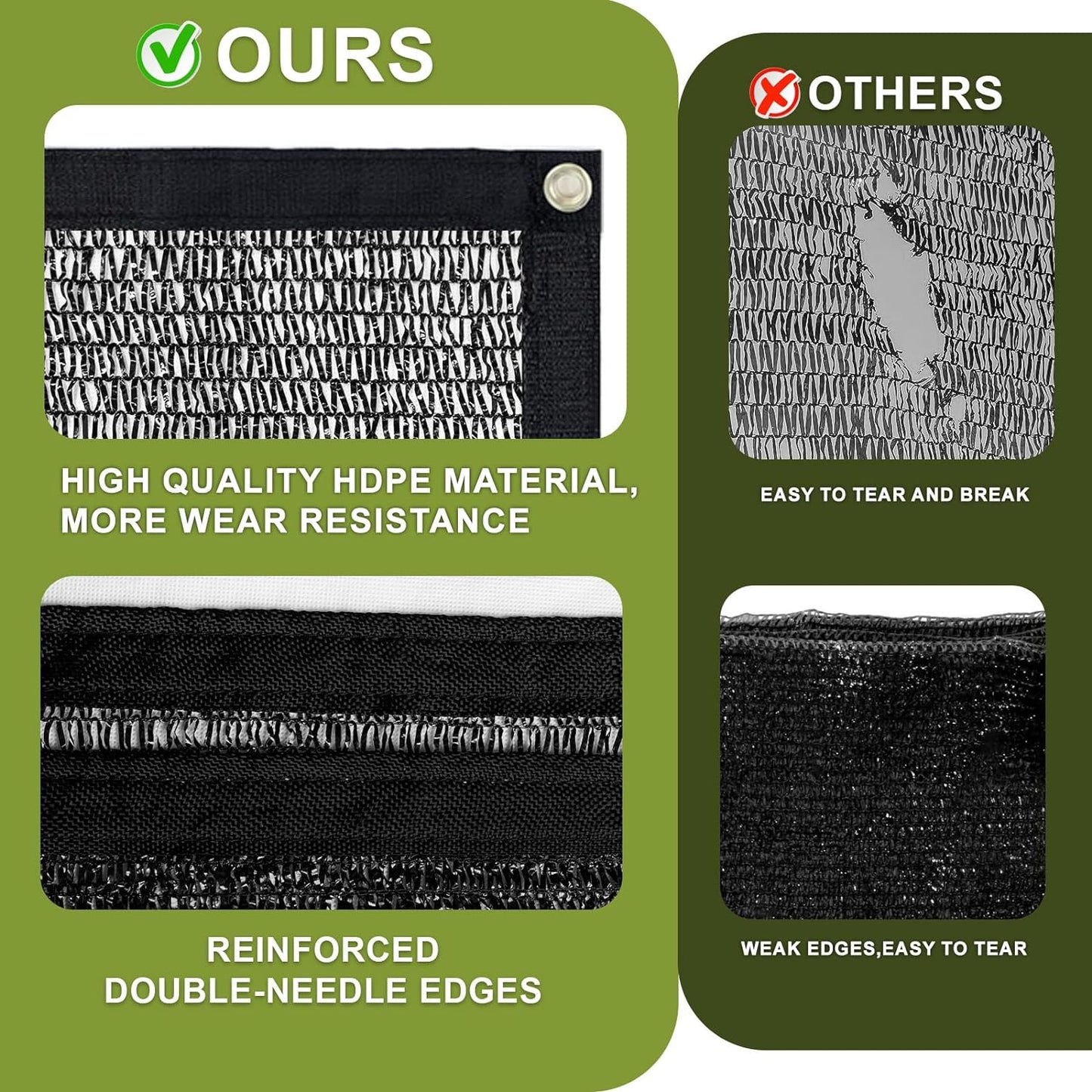 LOVE STORY 20x30FT 55% Black Shade Cloth Sun Shade Net with Grommets Sunblock Net Mesh Tarp for Garden,Plants Cover,Greenhouse and Patio