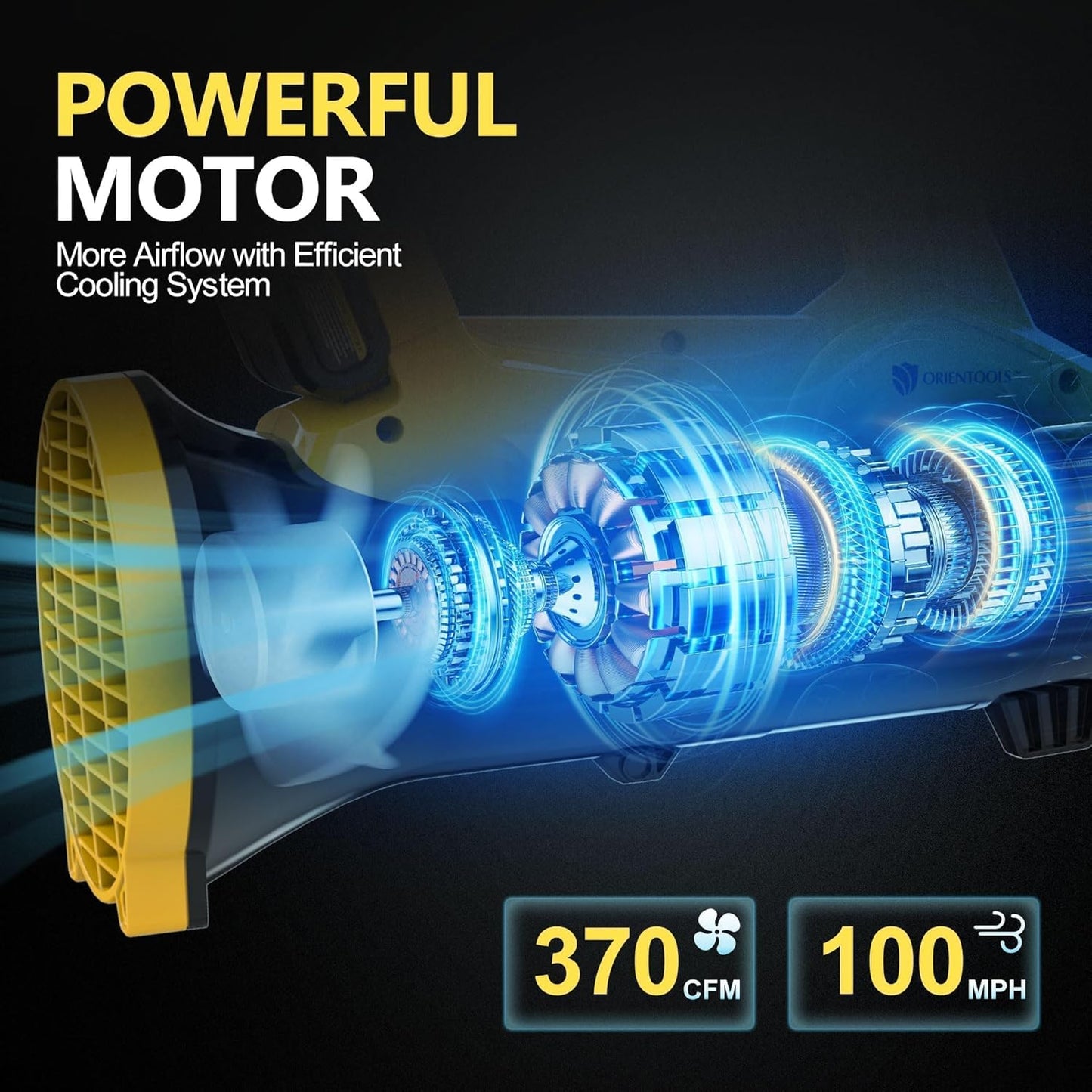 Orientools Leaf Blower Cordless, 20V Powerful Electric Cordless Leaf Blower 2×4.0 Ah Batteries & Charger, Variable Speed Trigger, Portable Lightweight Blowers for Lawn Care, Yard, UL 62133 Certified