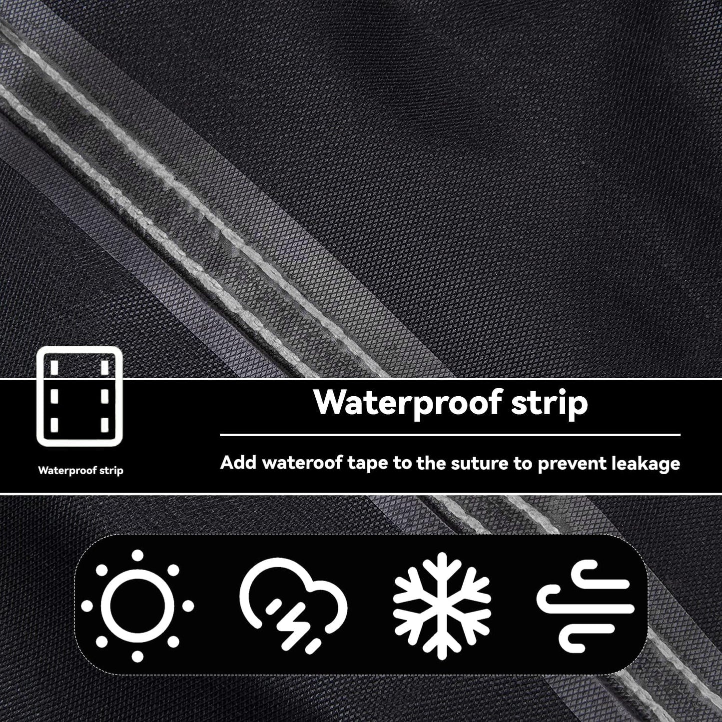 Patio Coffee Table Cover Black Heavy Duty Waterproof Cover 48" L x 26" W x 18" H for Rectangular Coffee Table