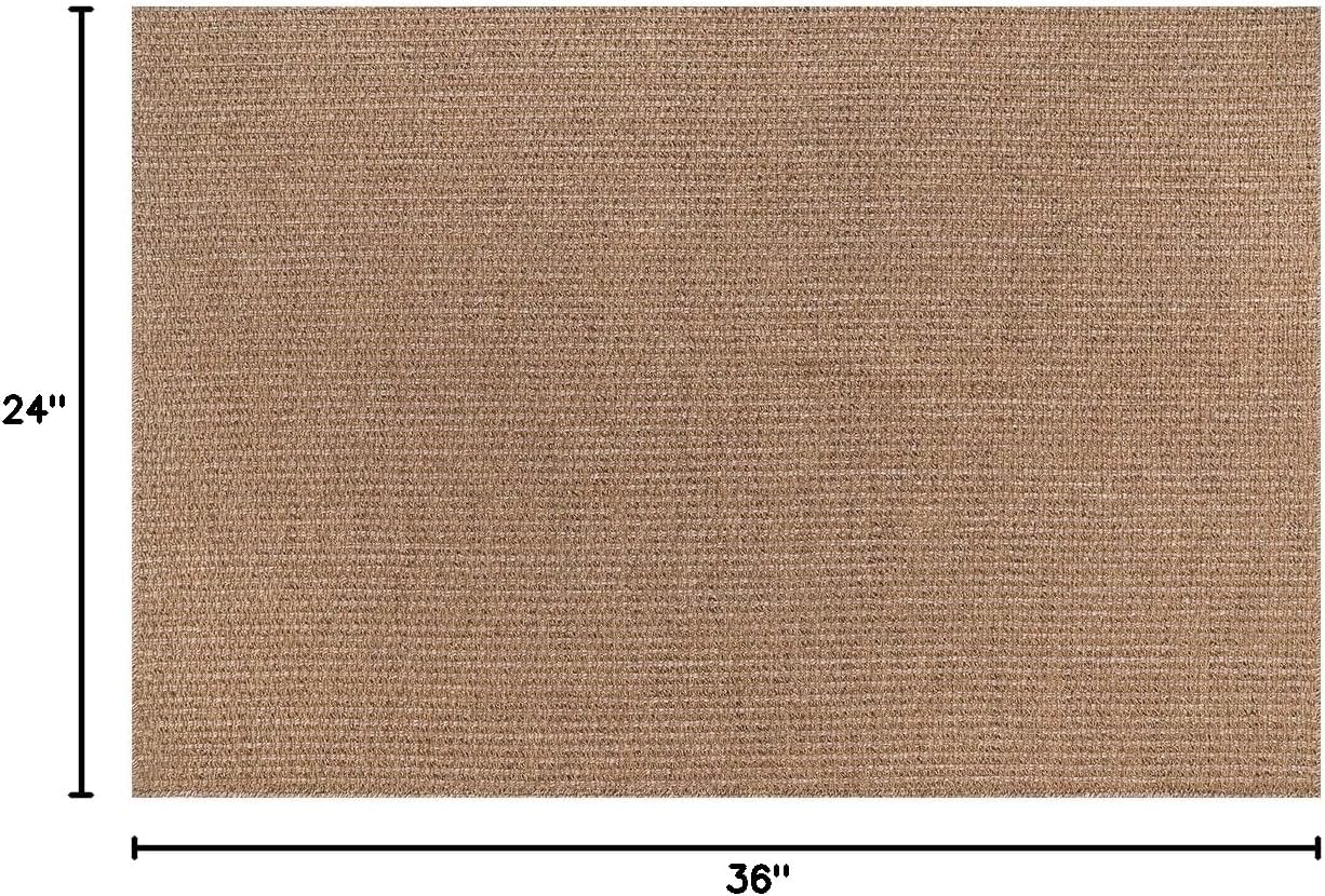 Easy Jute Door Mat 2x3 Indoor Outdoor Natural Rugs Solid Fiber Rug Woven Area Rug Boho Easy Clean Inside Carpet for Living Room Bedroom Dining Room Hallway or Outdoor Patio Porch (2 X 3 Natural)