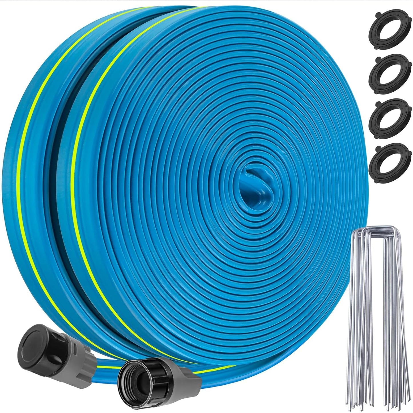 Sprinkler Hose 25FT, Heavy Duty Watering Hoses, Efficient Irrigation Tubing for Garden Lawn Sprinklers System with 20 Pack Staples