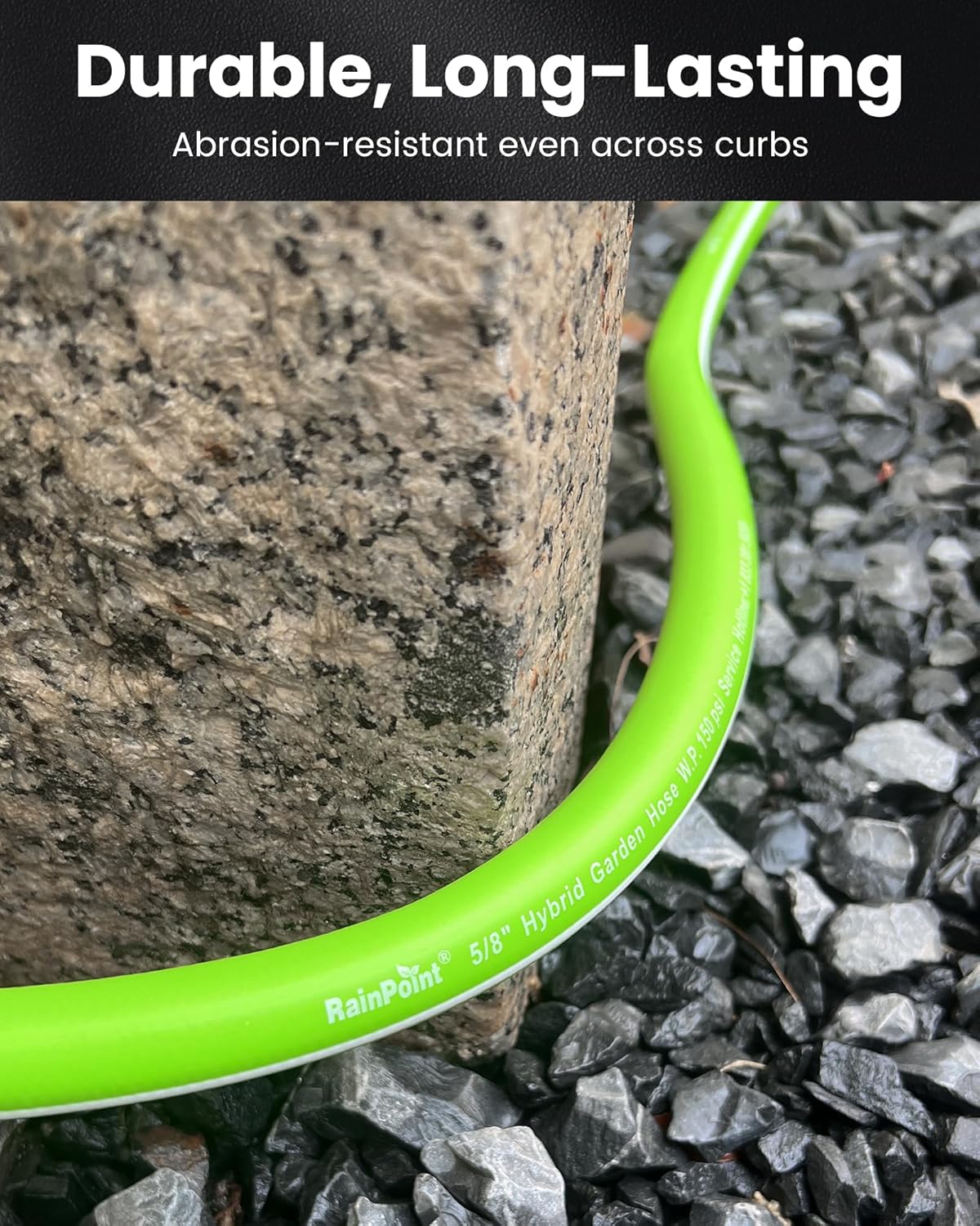 RAINPOINT Leader Garden Hose 5ft - Lightweight Water Hose with Swivel Handle - Flexible, Heavy Duty, Hybrid Rubber, with Female to Female Fittings