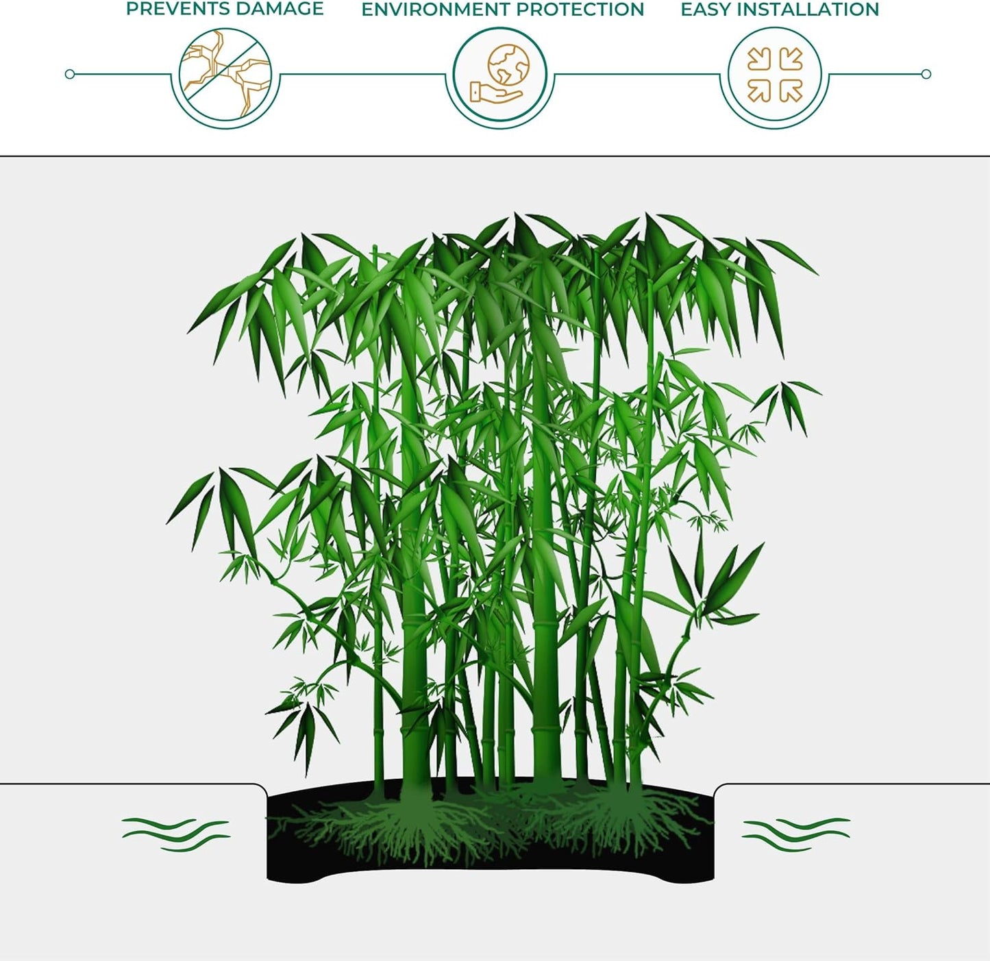 DeepRoot Water Barrier, Versatile Bamboo Barrier, Easy-to-Install Garden Barrier for Landscaping and Protection, Durable, Flexible, 30" x 100' Roll-30 mil Thickness, Black (WB 30/30-100)