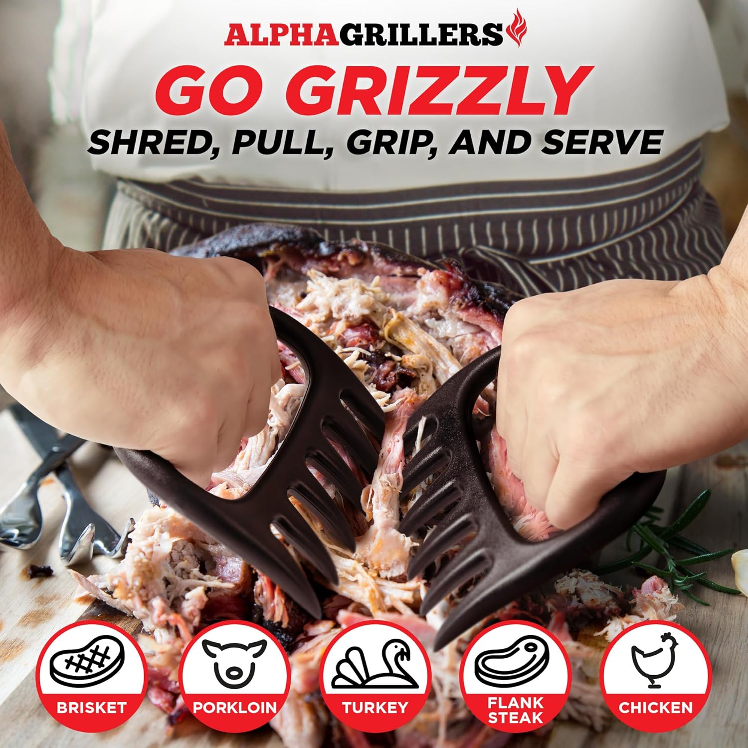 Alpha Grillers Meat Shredder Claws - Grilling Accessories Gifts for Men Dad Him Husband Son Boyfriend Birthday - BBQ Accessories Grill Puller for Cooking Shredding Barbecue Smoker Pulled Pork Chicken - Lumora Garden