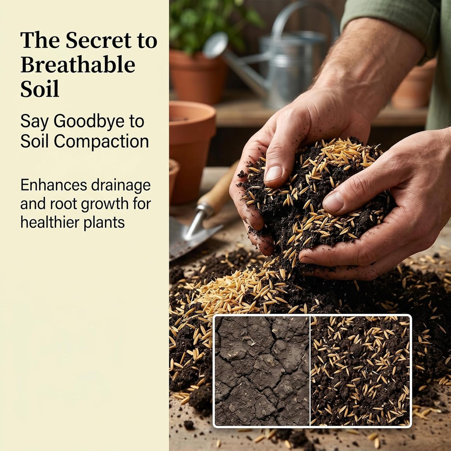 10.58 oz Horticultural Grade Rice Hulls for Plants – Natural Rice Husk Soil Amendment for Indoor Plants, Potting Mix & Gardening,Organic Use for Chicken Bedding Improve Soil Structure