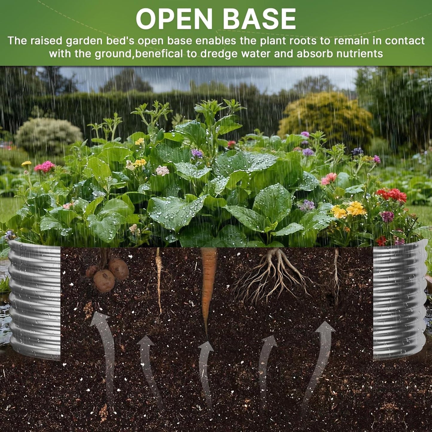 3 PCS 6x3ft Galvanized Raised Garden Bed Outdoor, Metal Garden Bed for Vegetables, Above Ground Garden Box for Flower, Steel Raised Beds for Gardening