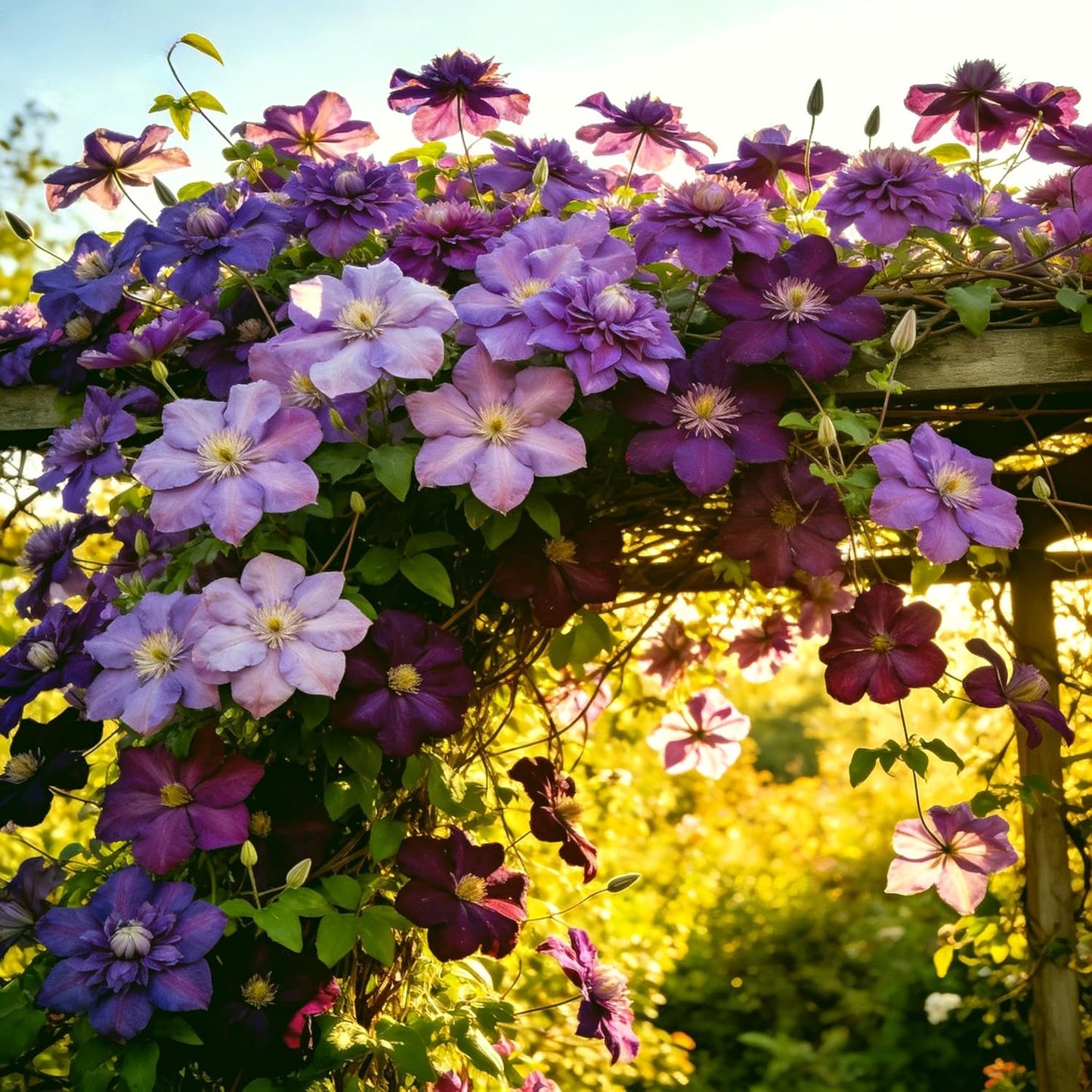CarpetC 50+ Clematis Seeds for Planting, Perennial Flowering Vine, Long Blooming Heirloom Climber for Trellises, Fences and Arbors